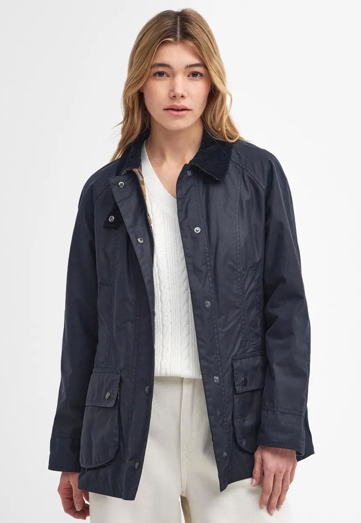 Beadnell Wax Jacket - Navy