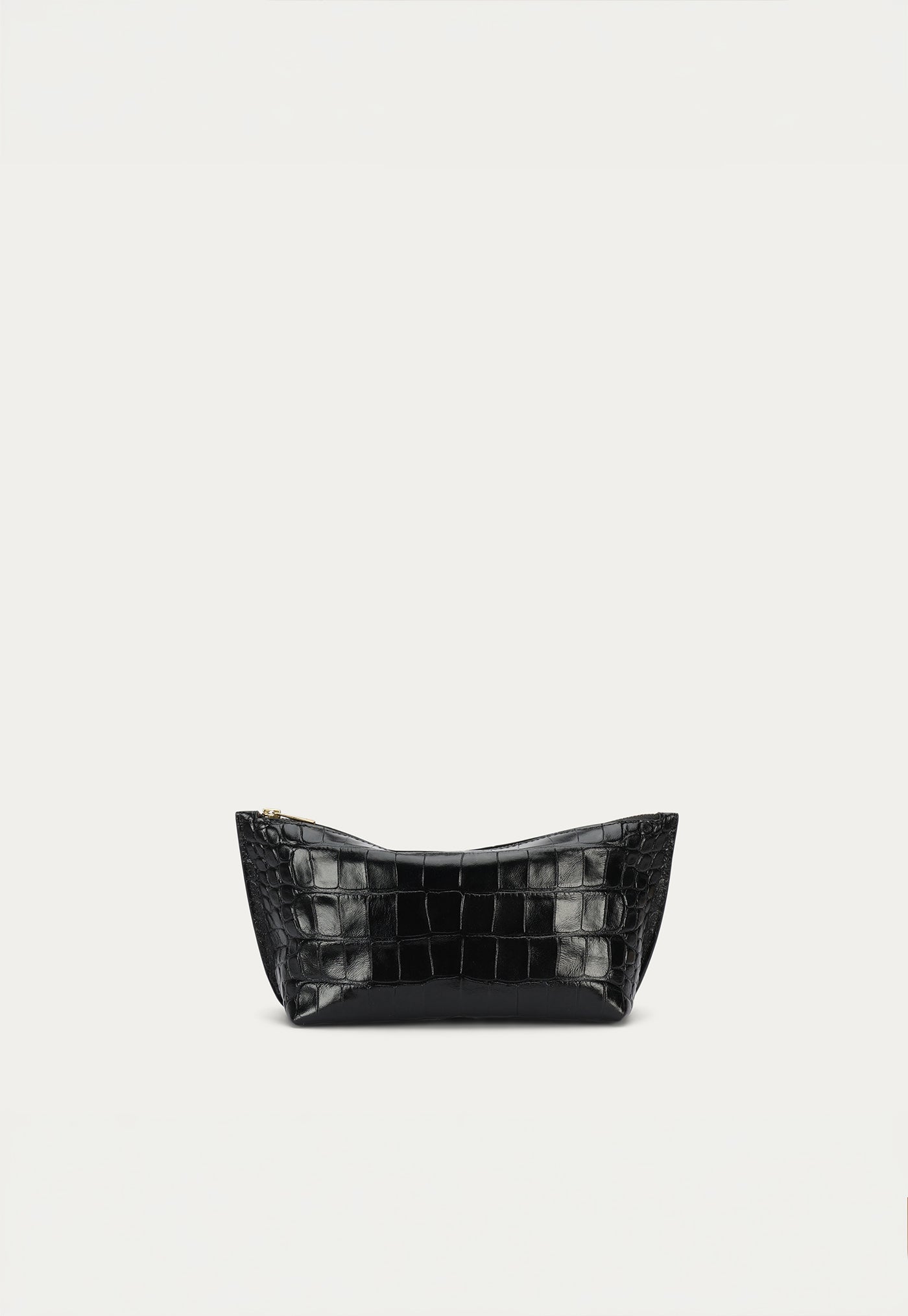 Medium Poucher - Black Croc