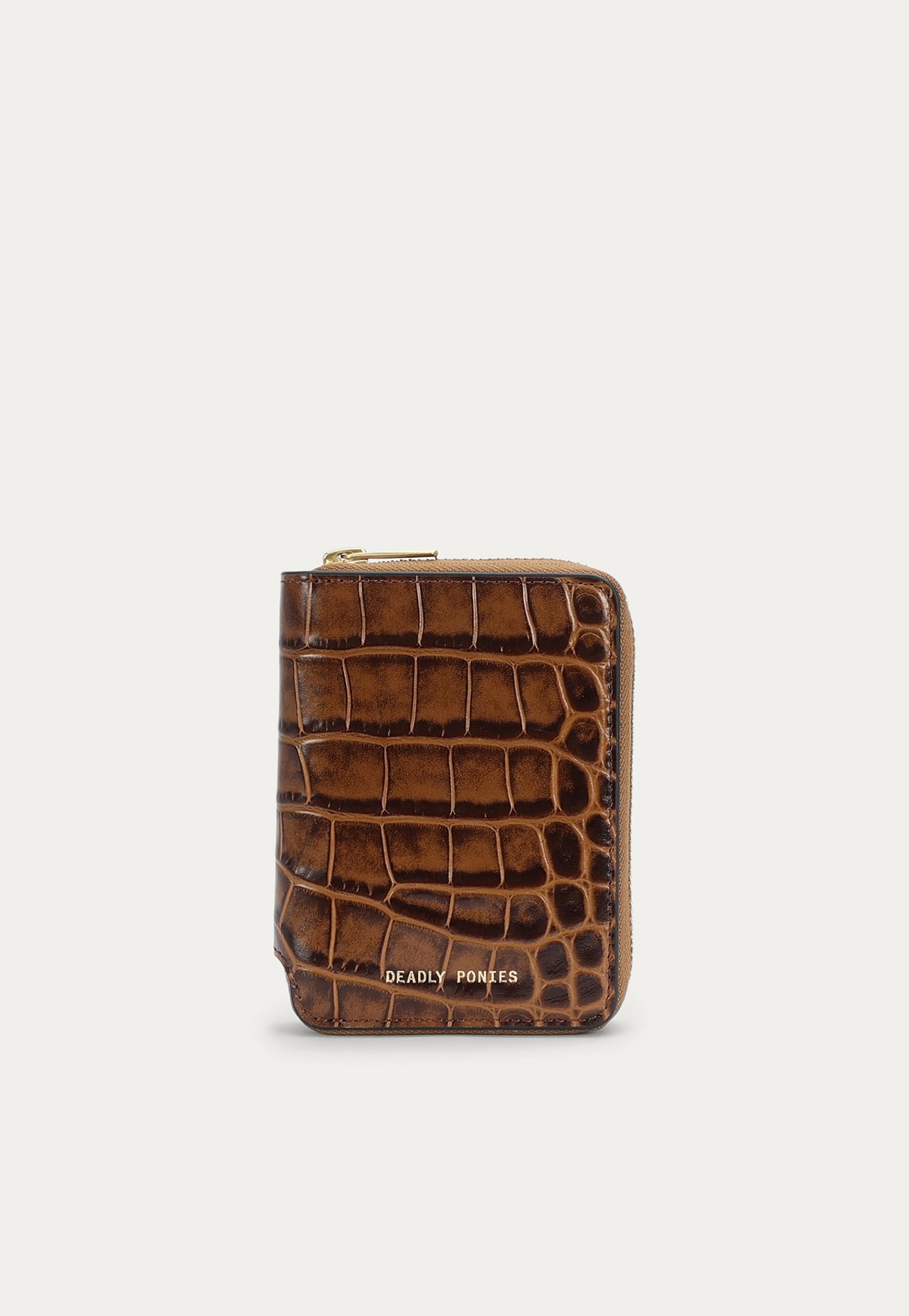 Mini Wallet - Toffee Croc