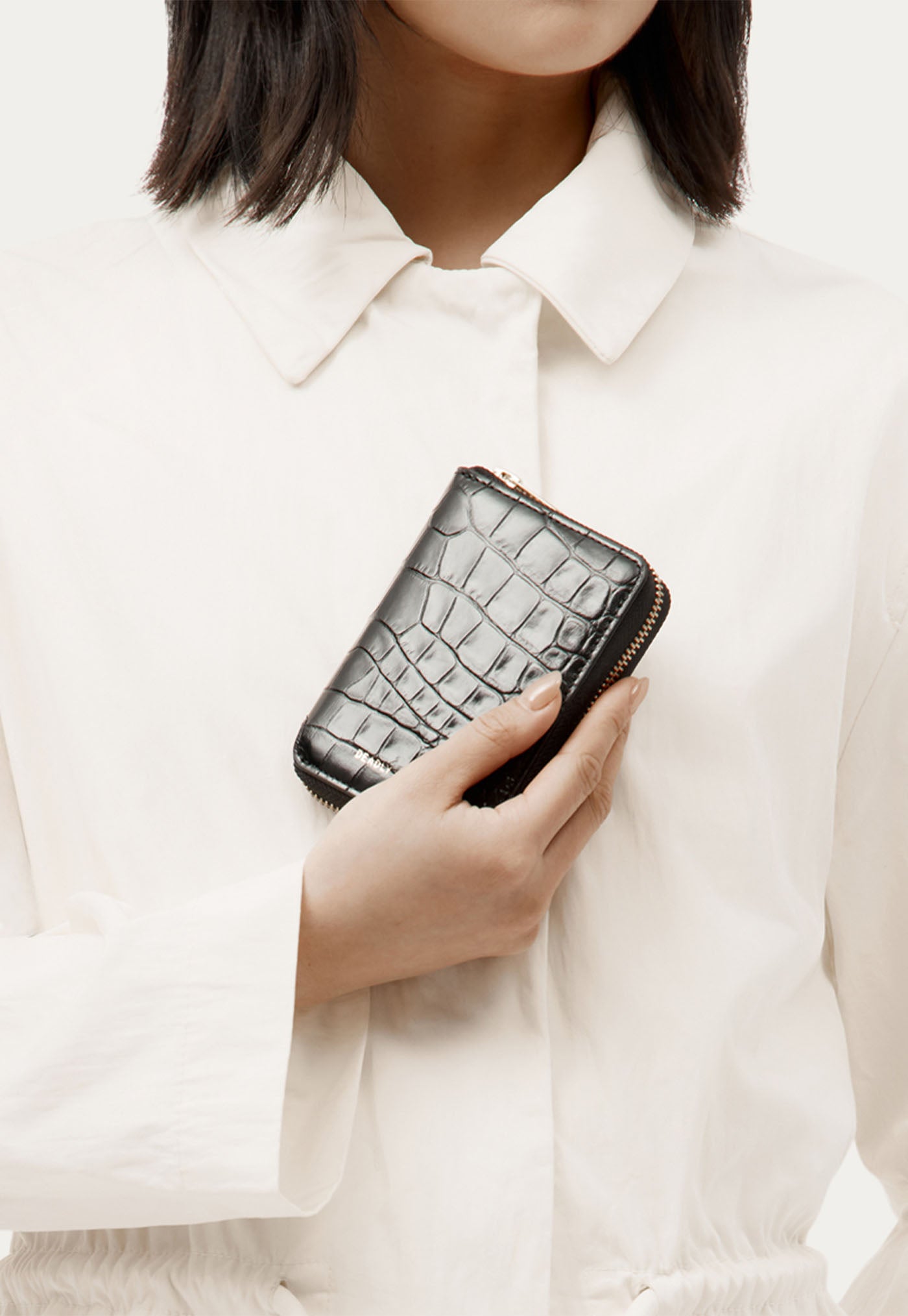 Mini Wallet - Black Croc