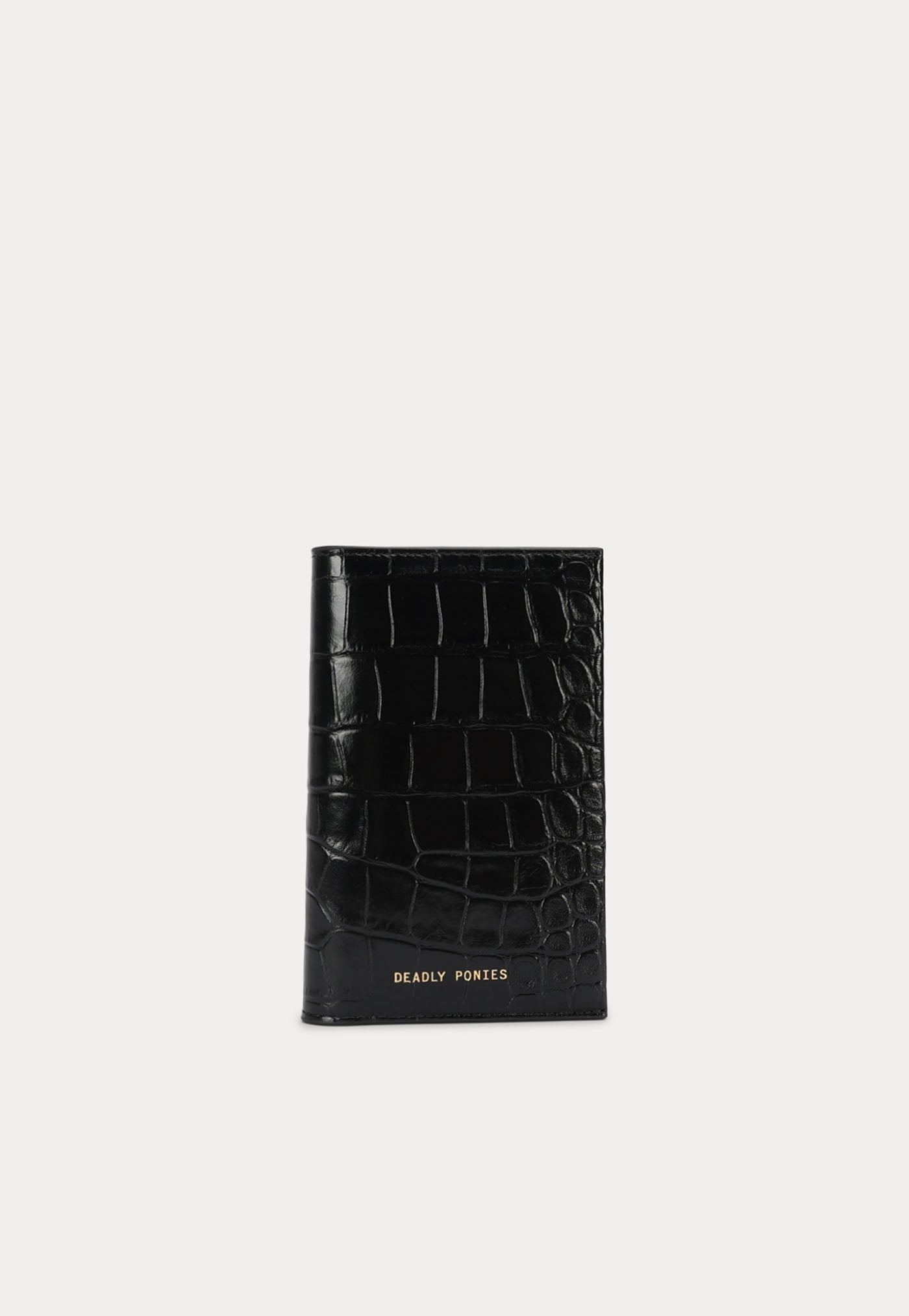 Passport Wallet - Black Croc
