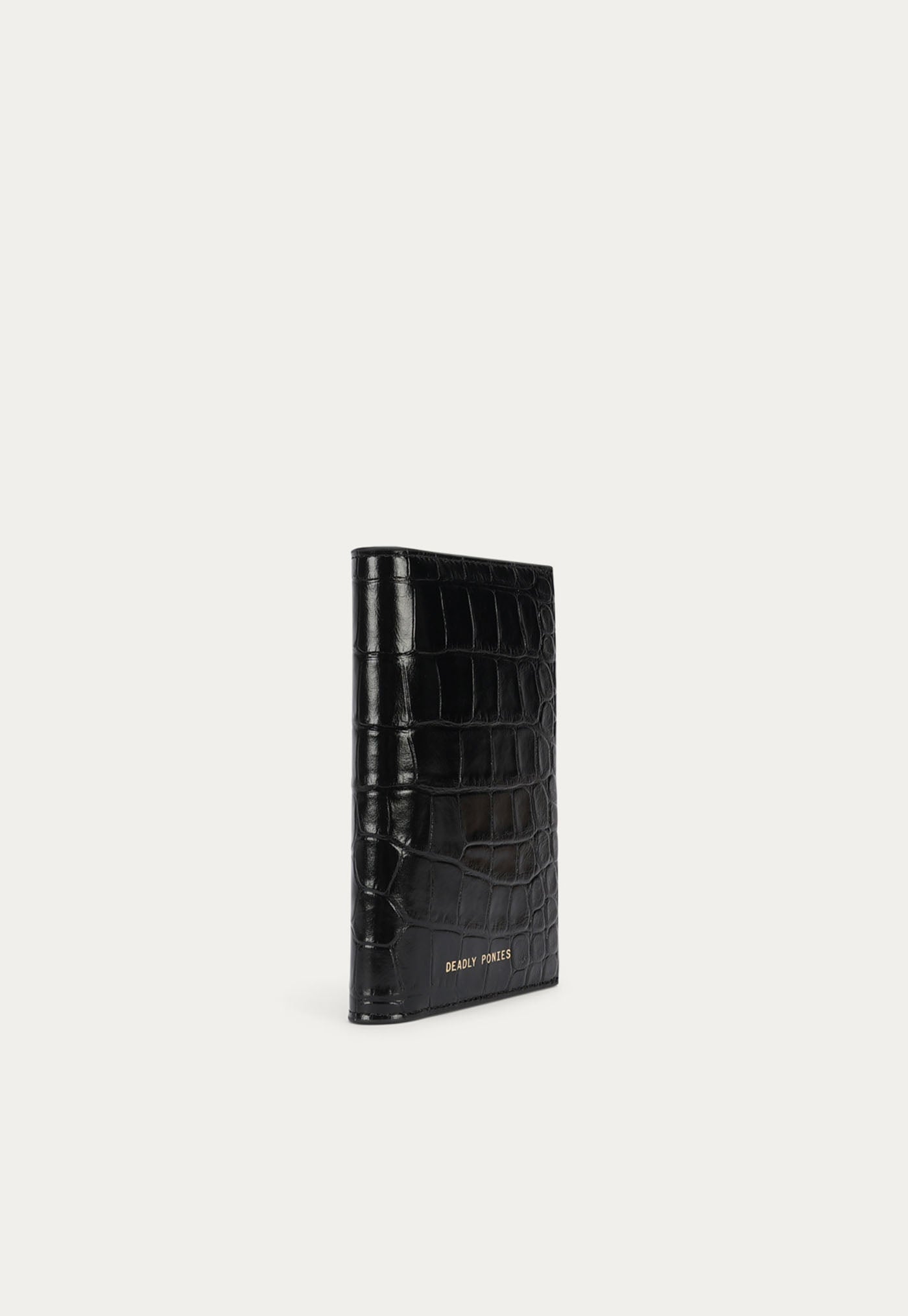 Passport Wallet - Black Croc