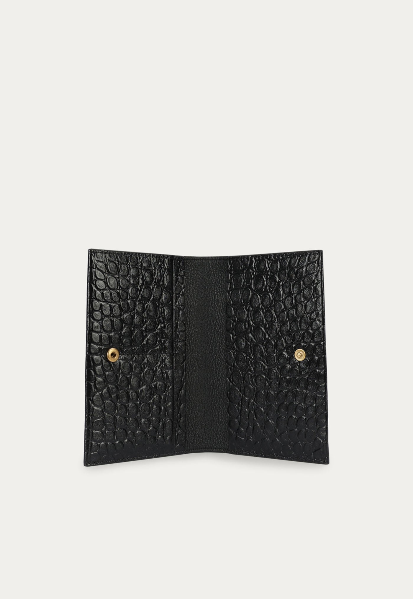 Passport Wallet - Black Croc