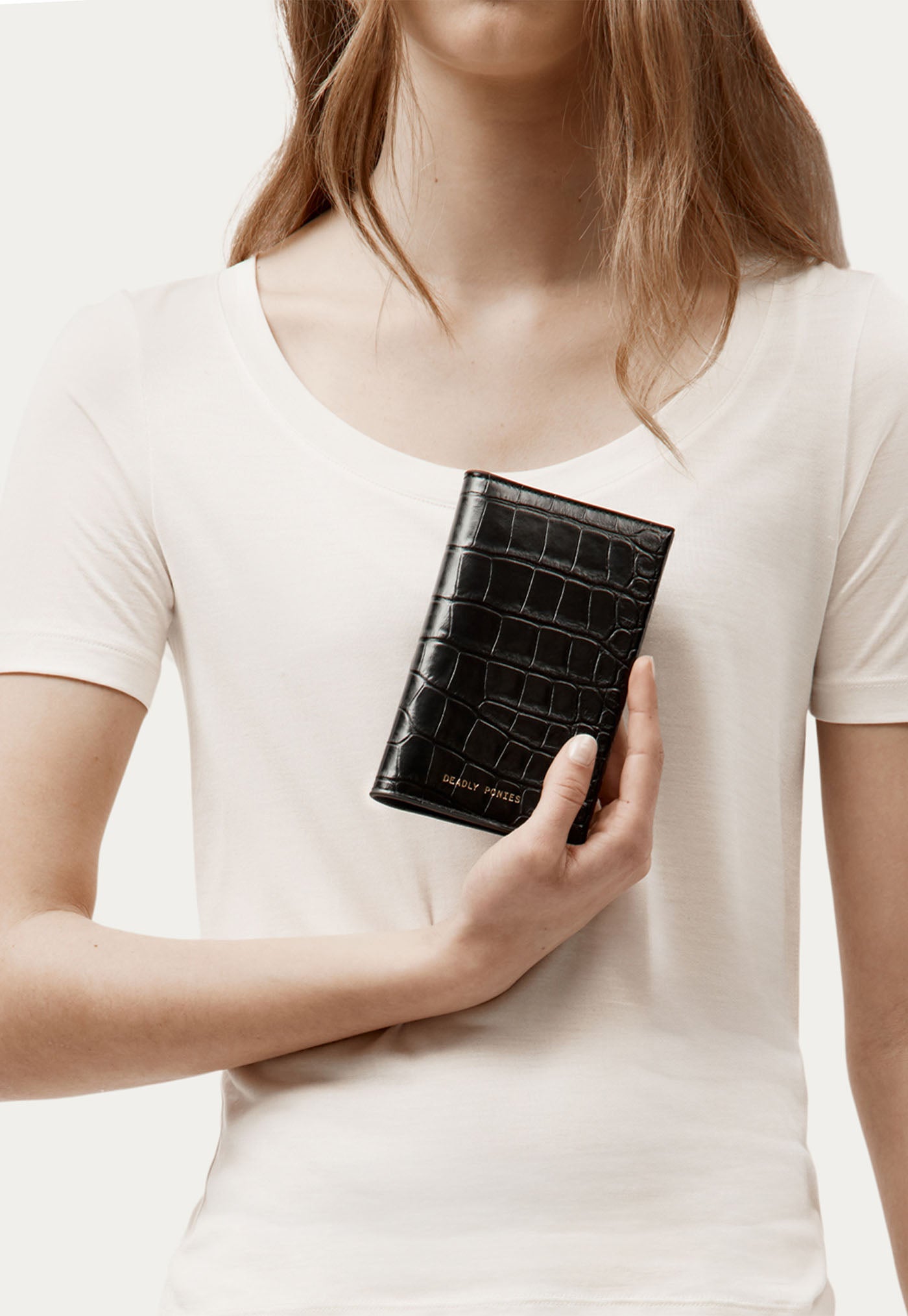 Passport Wallet - Black Croc