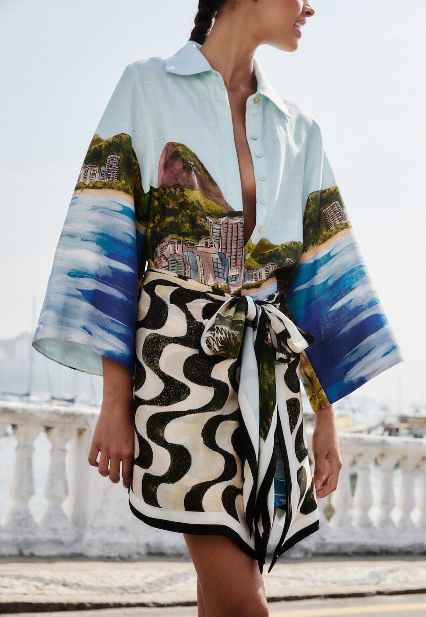 Copacabana Long Sleeve Kimono - Beach Multicolour