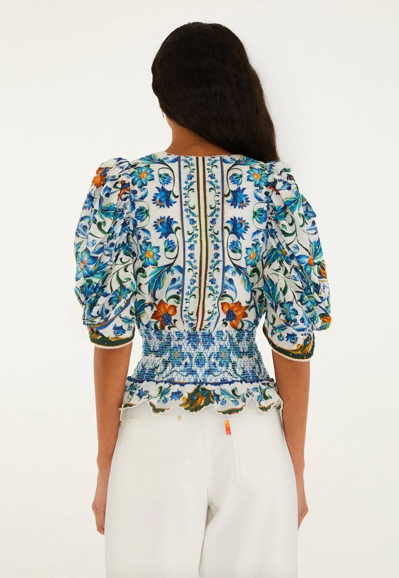 Flora Tile Blouse - Off White