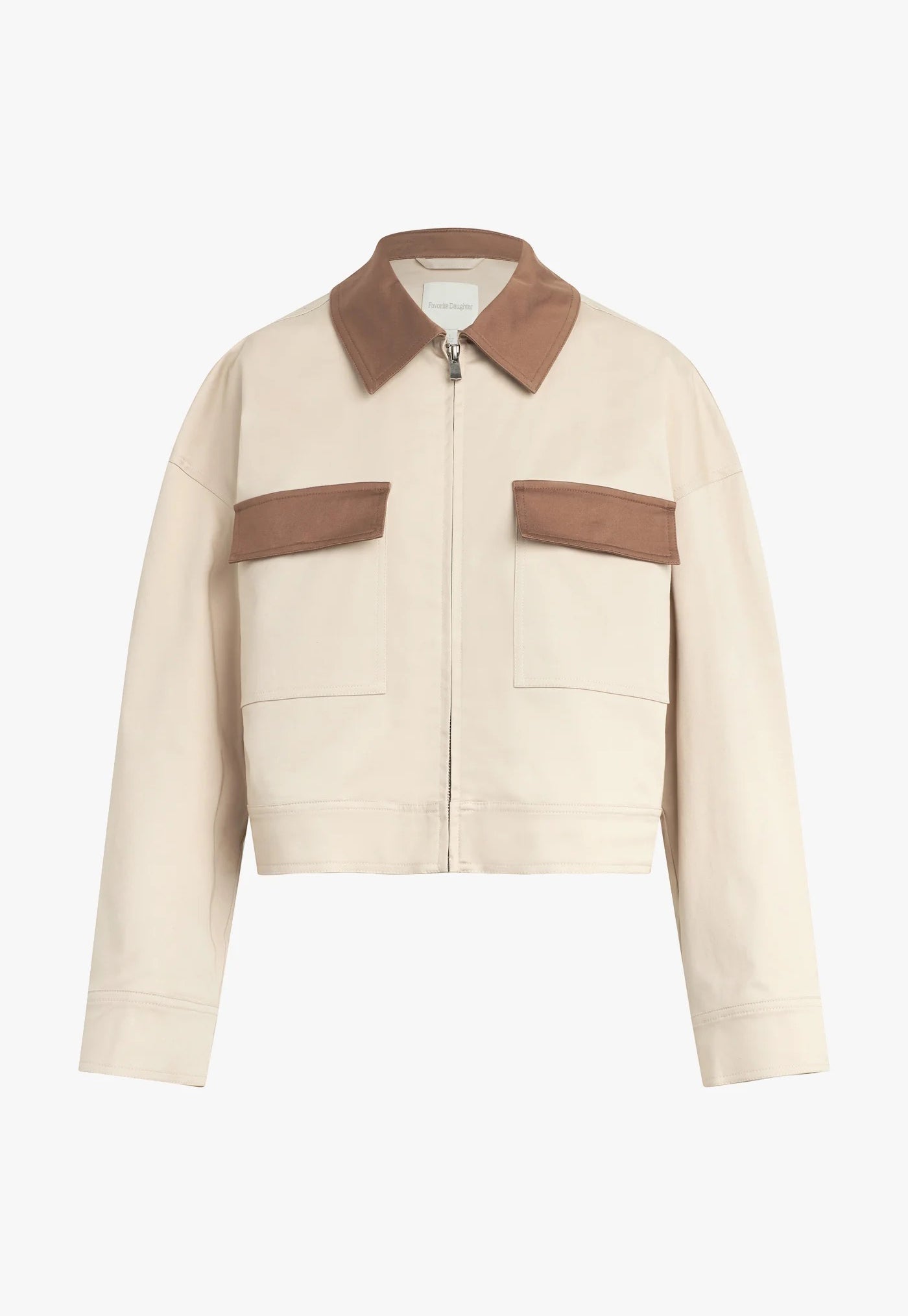 The Monica Jacket - Beige w/ Khaki Contrast
