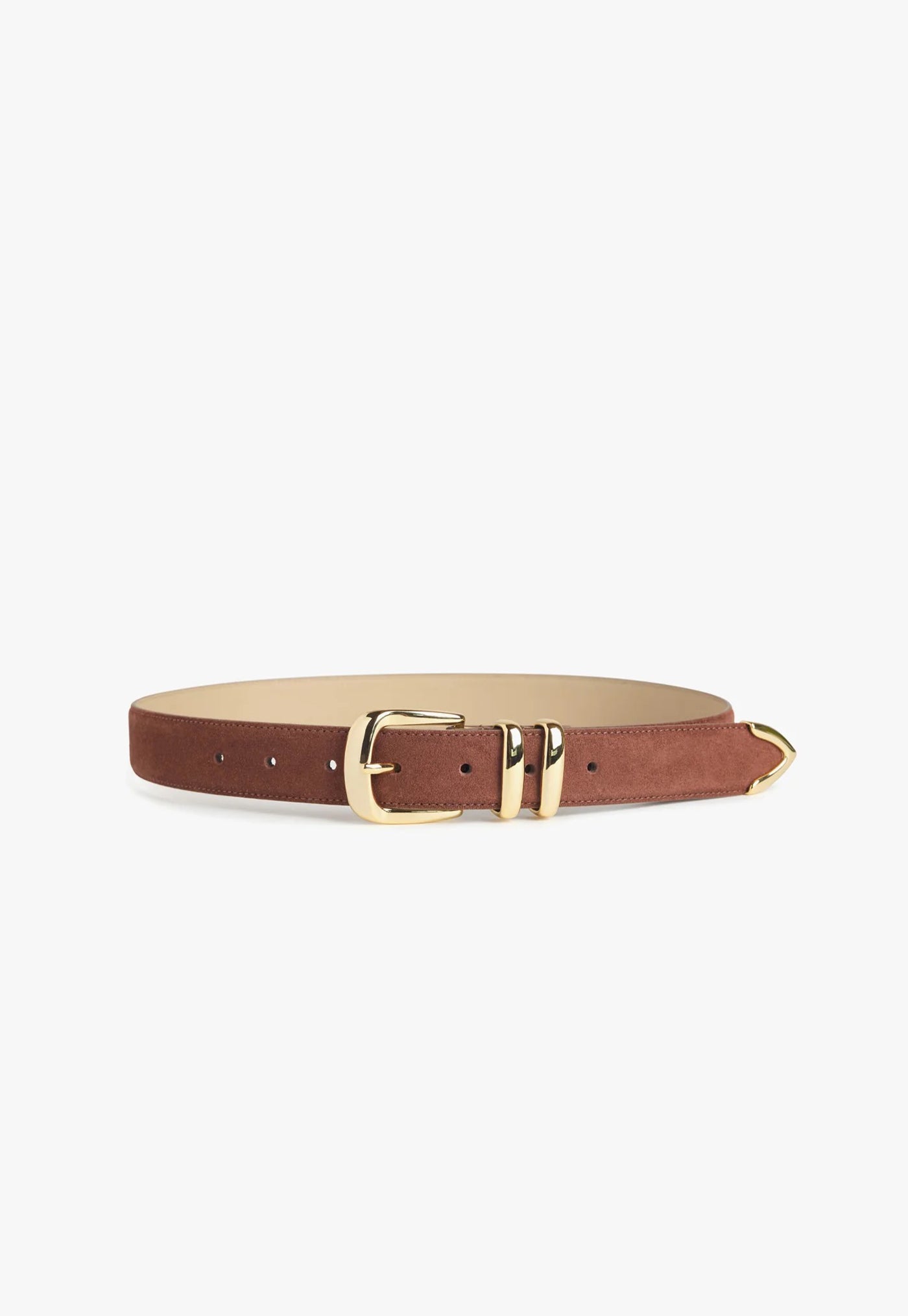 The Suede Jordan Belt - Brown/Polished