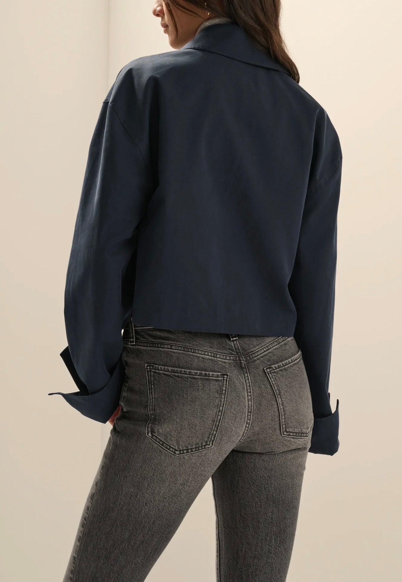 The Rue Cropped Trench - Navy