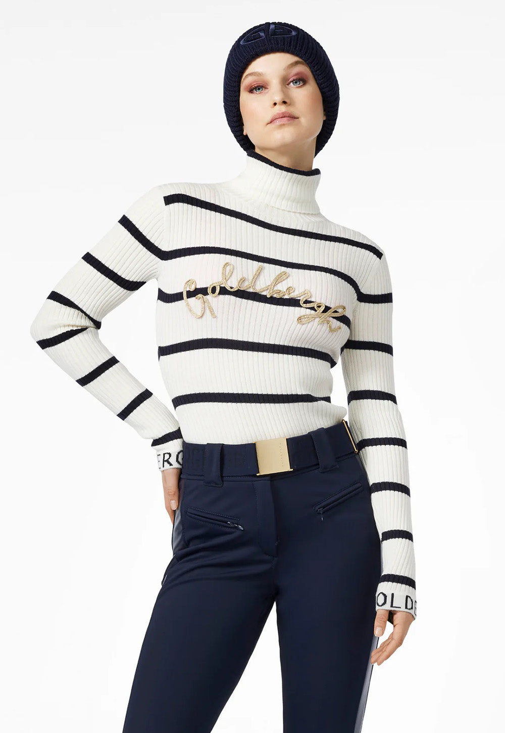 Mimi Long Sleeve Knit Sweater - Breton Stripe Cream/Blue