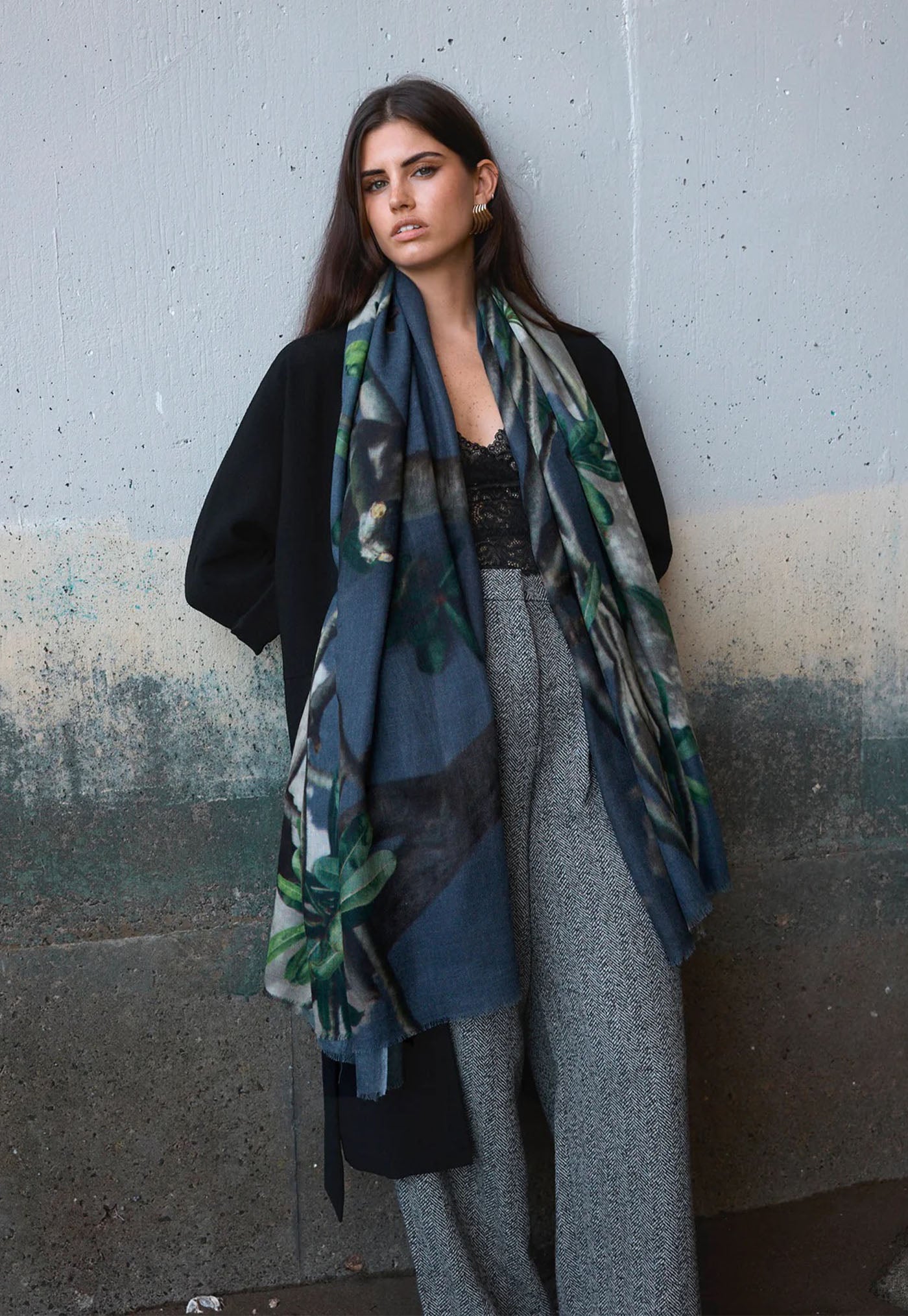 Island Rose - Skinny Wool Scarf
