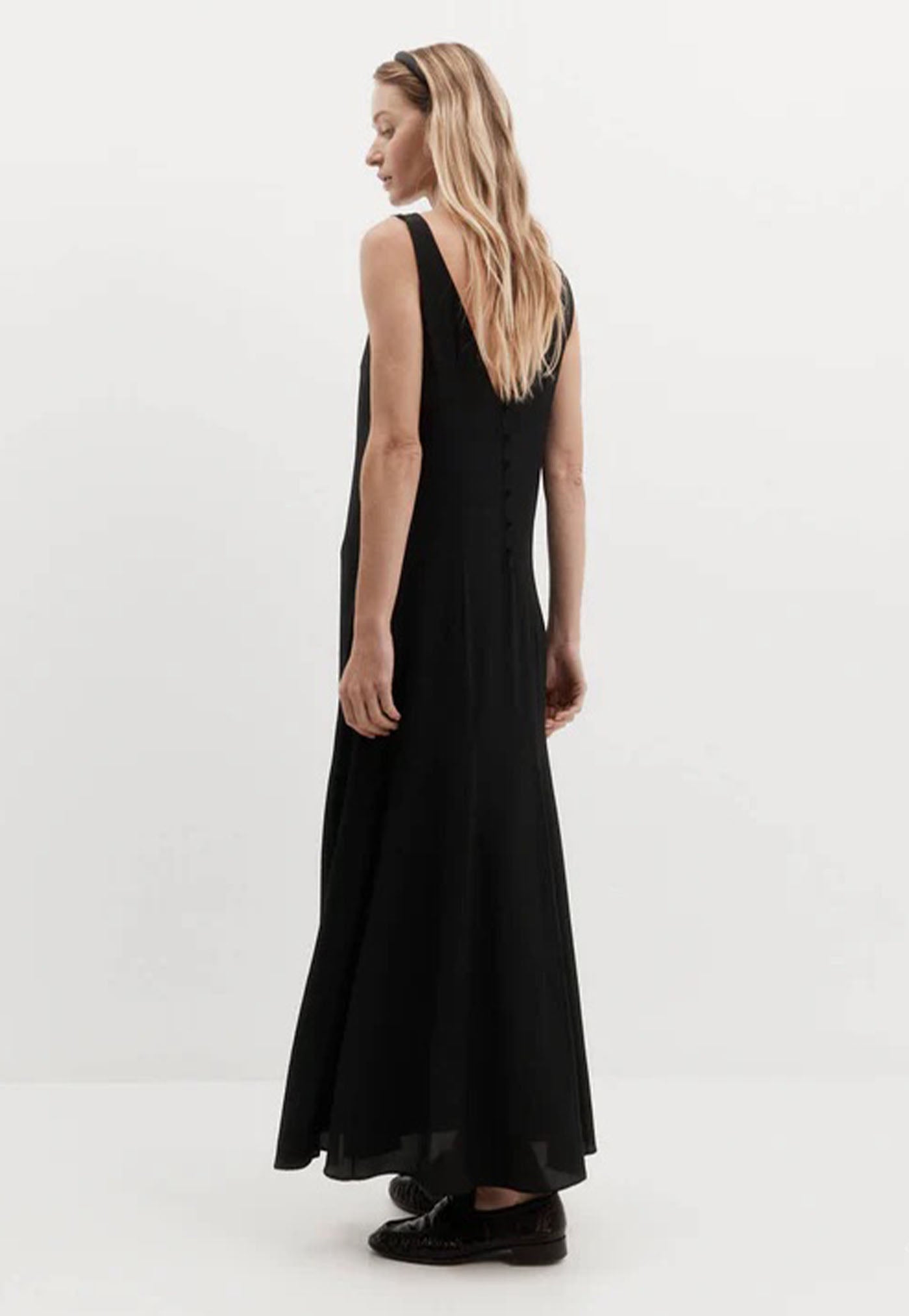 Godet Dress - Black