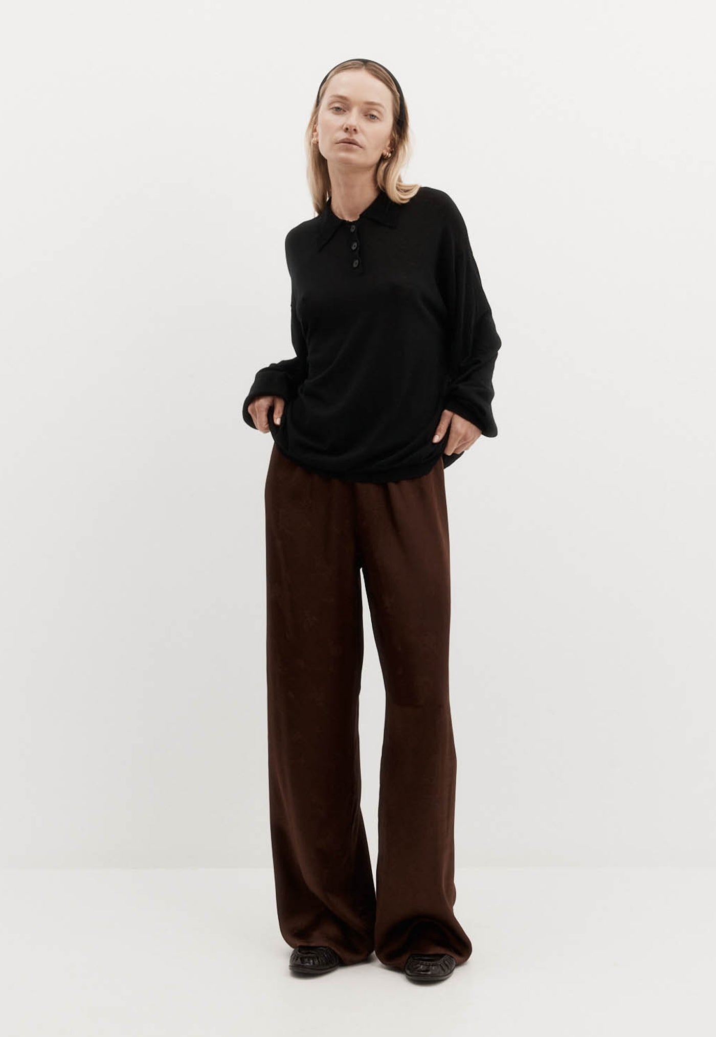 Long Sleeve Orwell Polo - Black