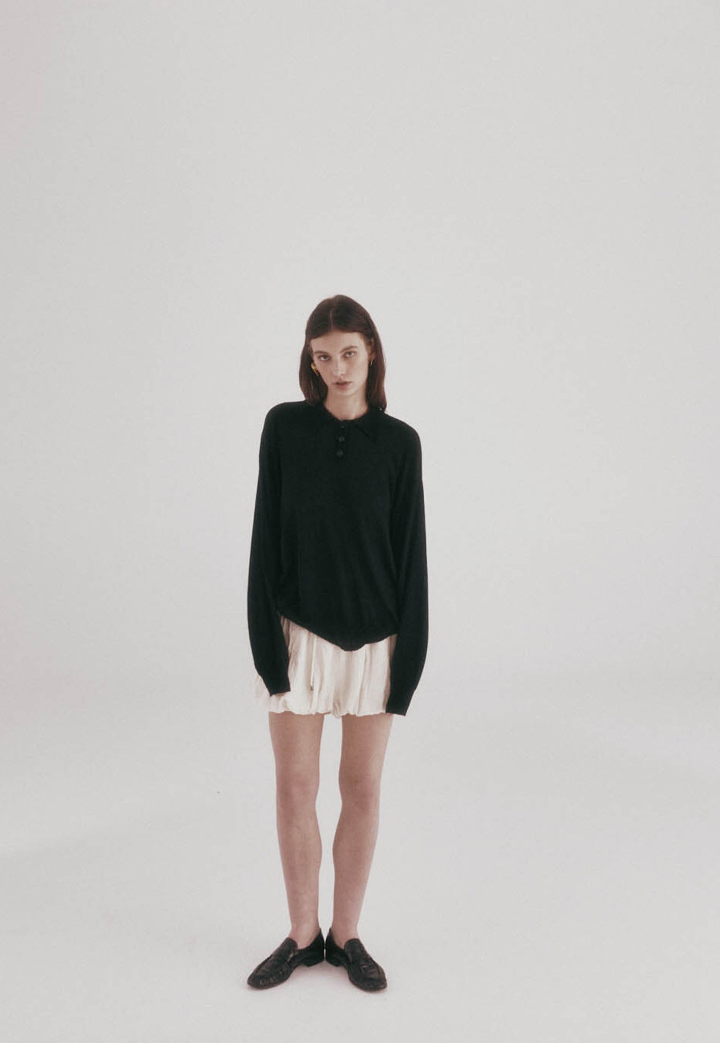 Long Sleeve Orwell Polo - Black