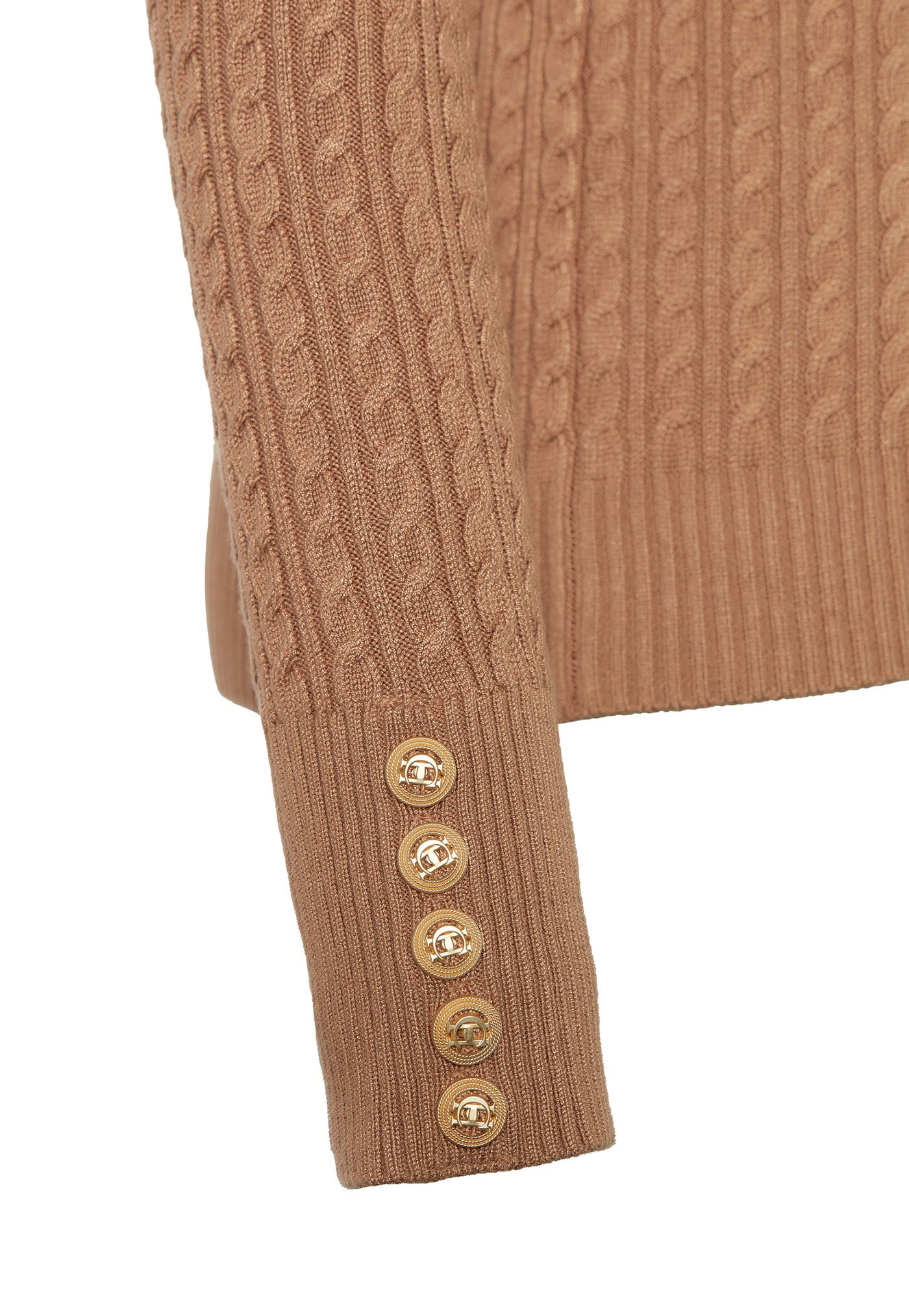 Zoe Knit - Dark Camel Marl