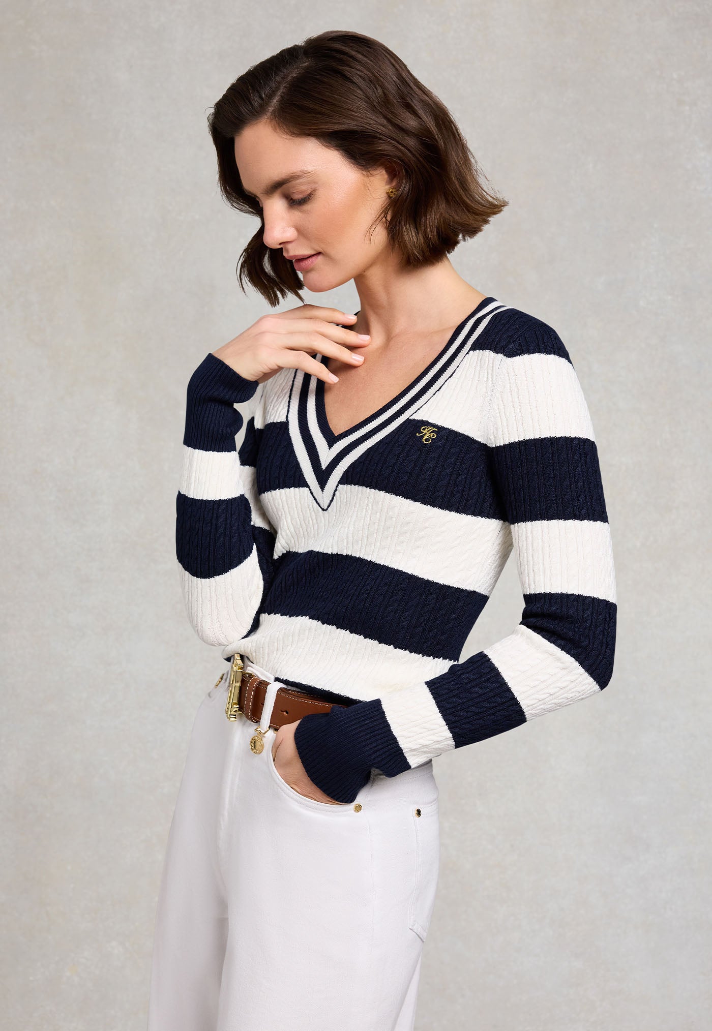 Badminton Knit - Ink Navy Stripe