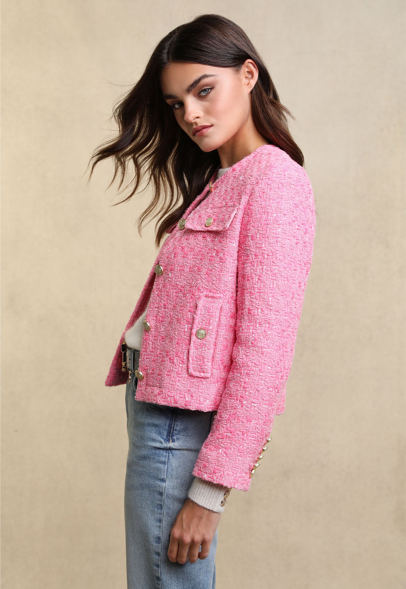 Chelsea Jacket - Pink Pop Boucle