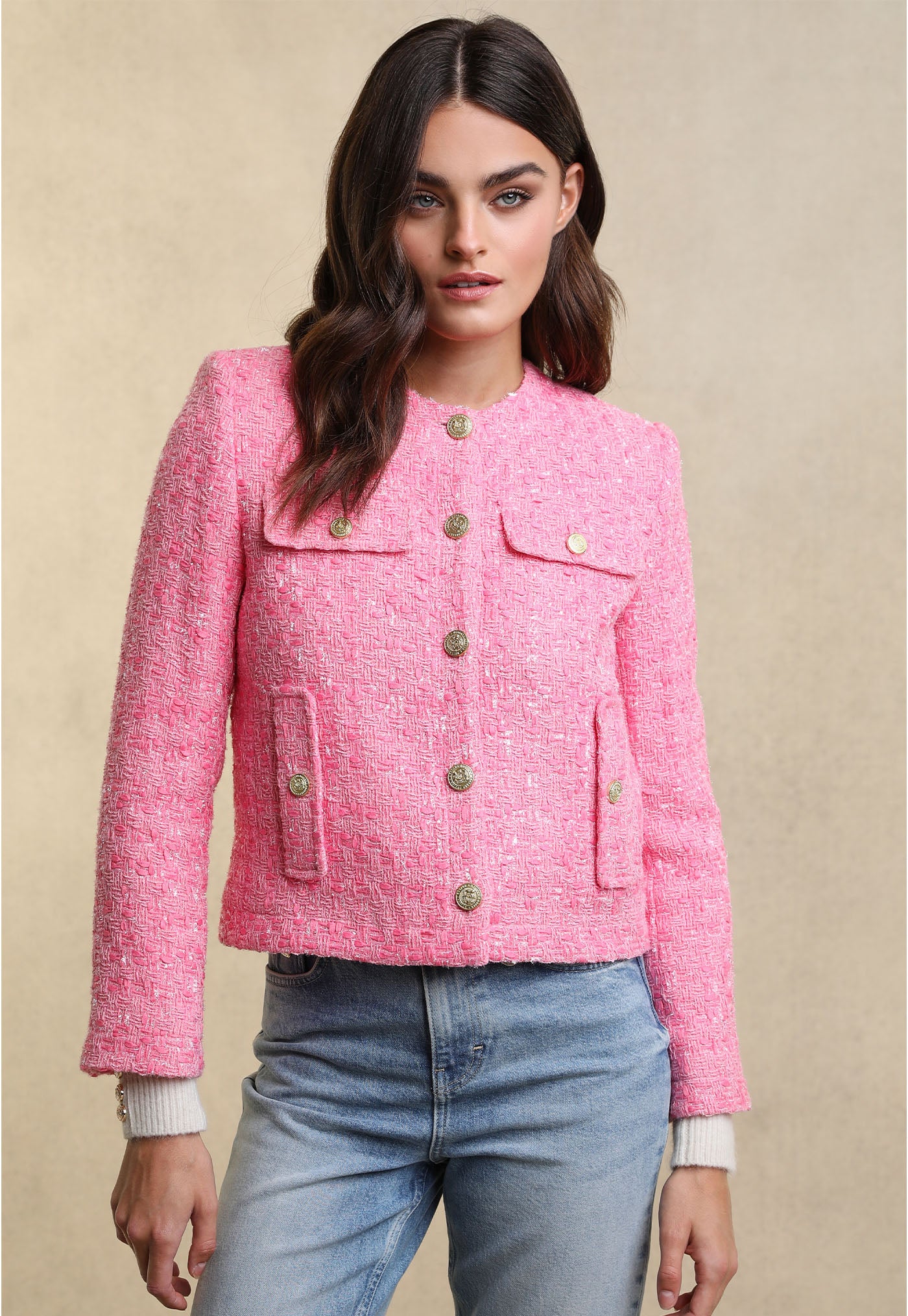 Chelsea Jacket - Pink Pop Boucle