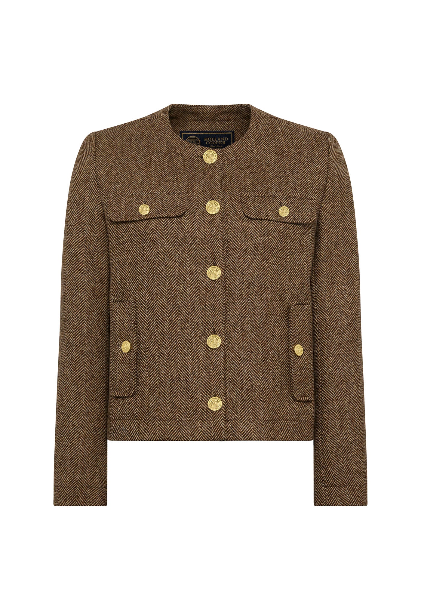 Chelsea Jacket - Large Scale Brown Herringbone