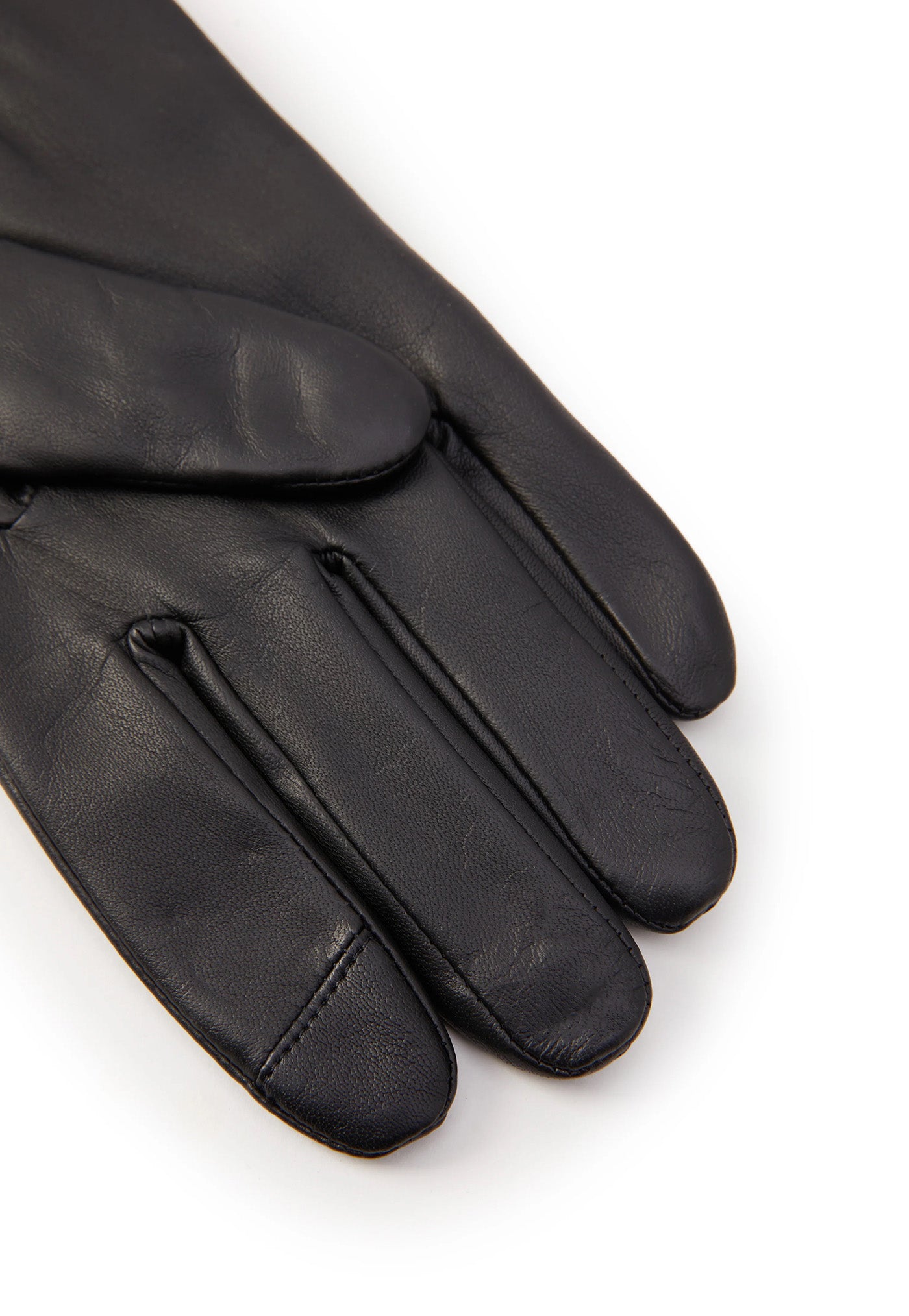 Contrast Leather Gloves - Black Tan