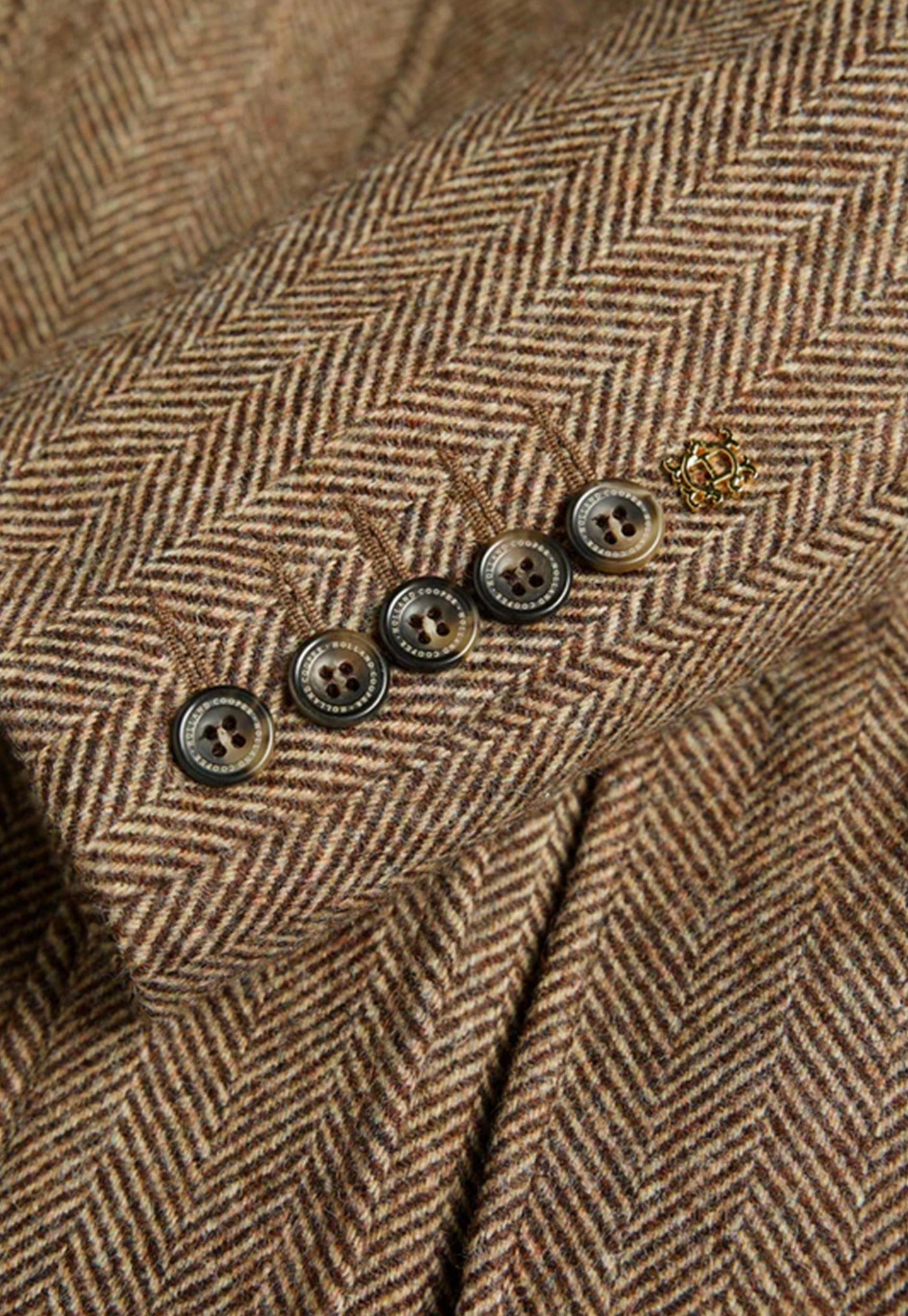 Country Classic Jacket - Large Scale Brown Herringbone