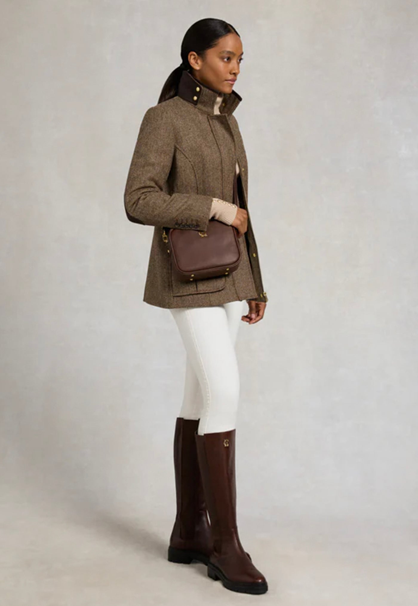 Country Classic Jacket - Large Scale Brown Herringbone