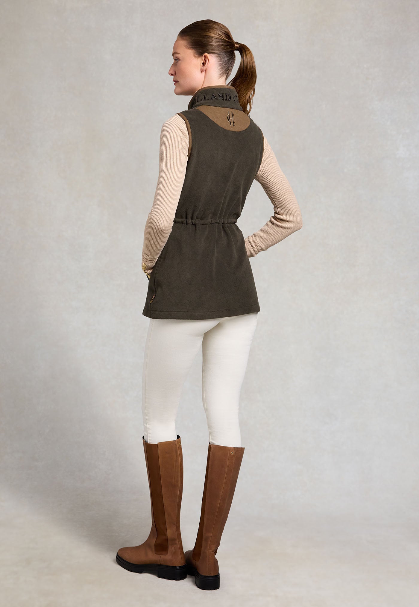 Country Longline Fleece Gilet - Khaki