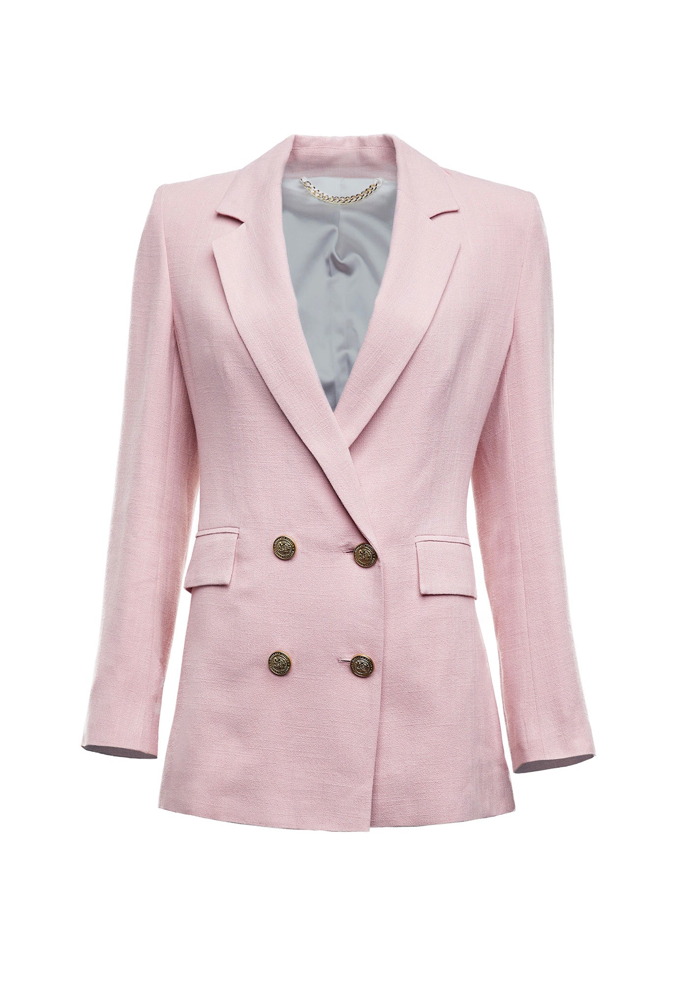Double Breasted Blazer - Pink Linen