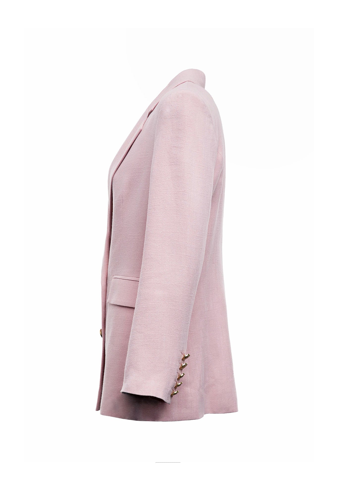 Double Breasted Blazer - Pink Linen