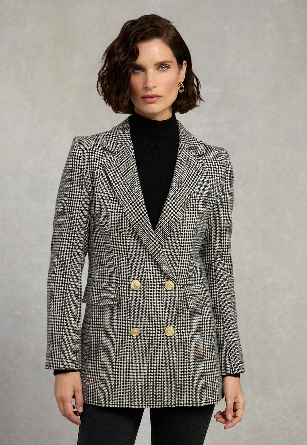 Double Breasted Blazer - Prince of Wales  Mono