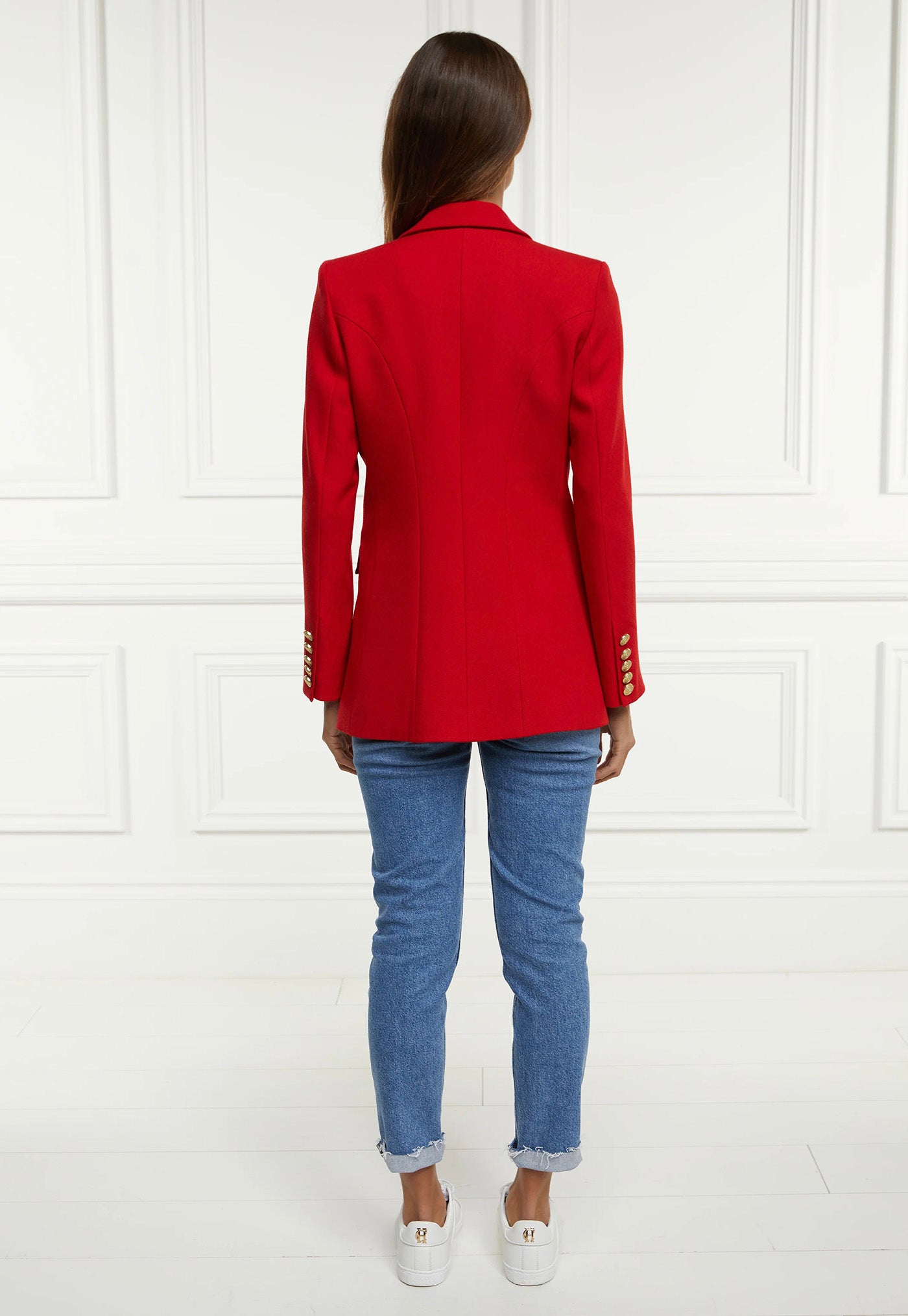 Double Breasted Blazer - Red Barathea