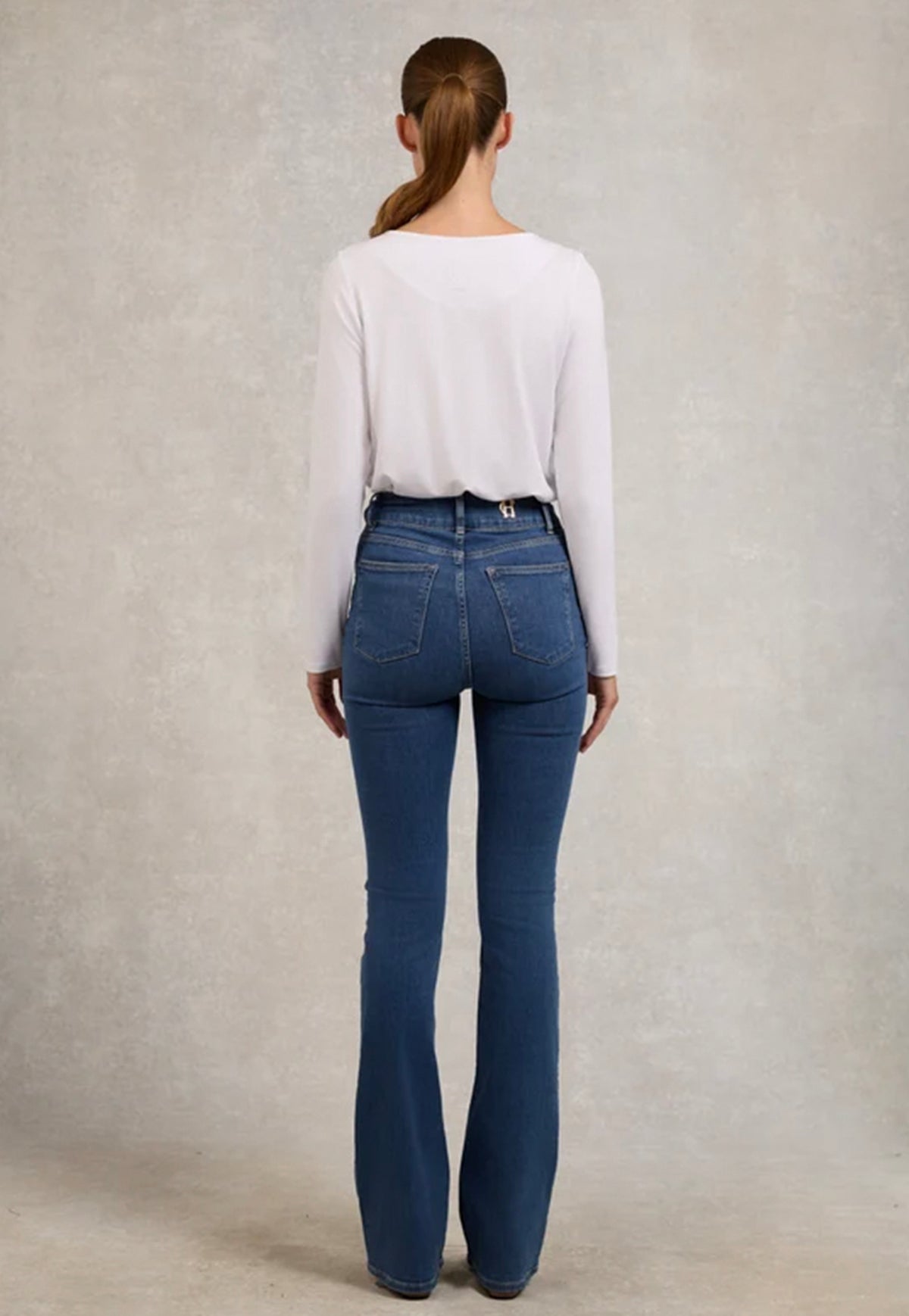 High Rise Flared Jean - Denim