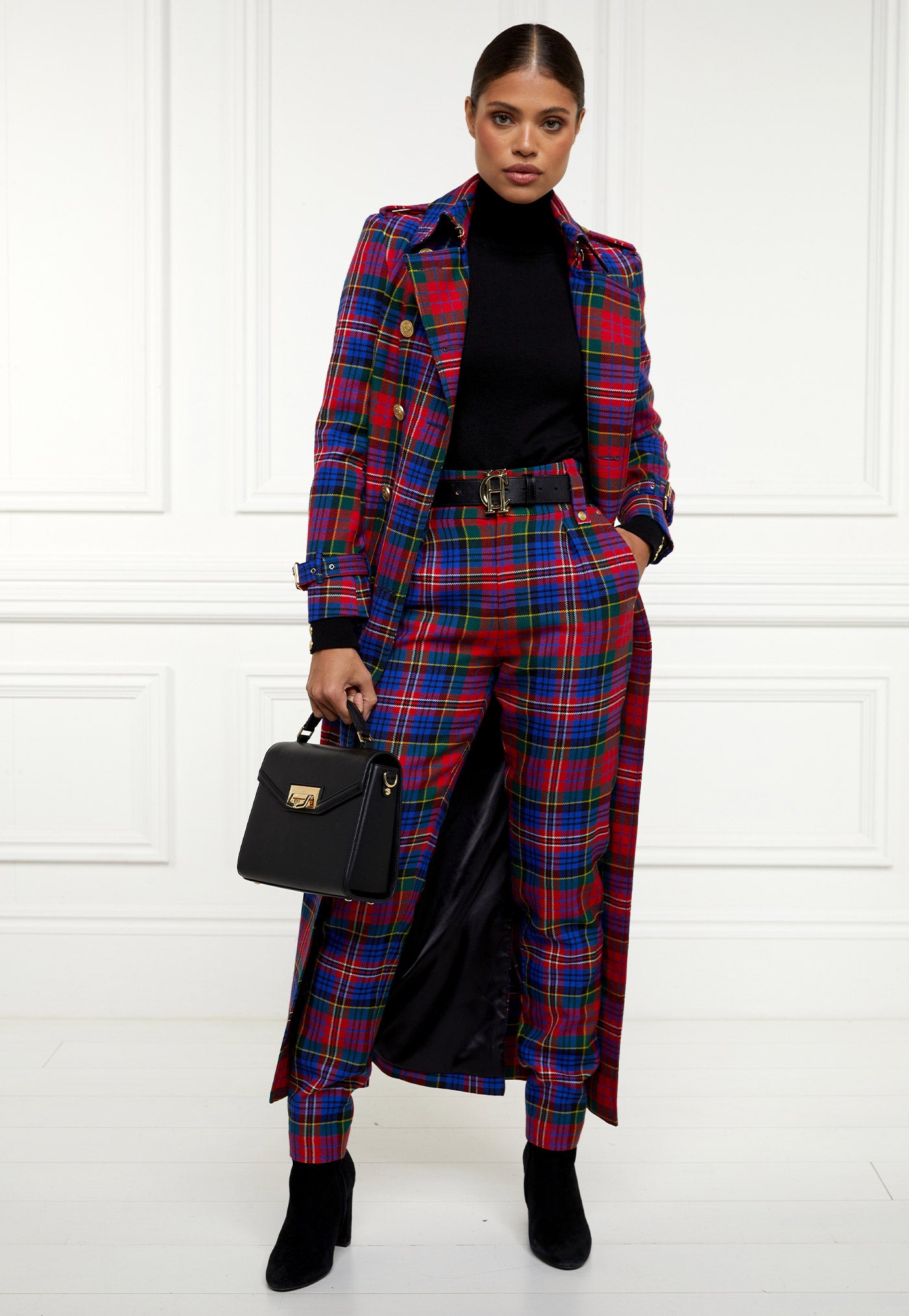 High Waisted Peg Trouser - Macpherson Tarton