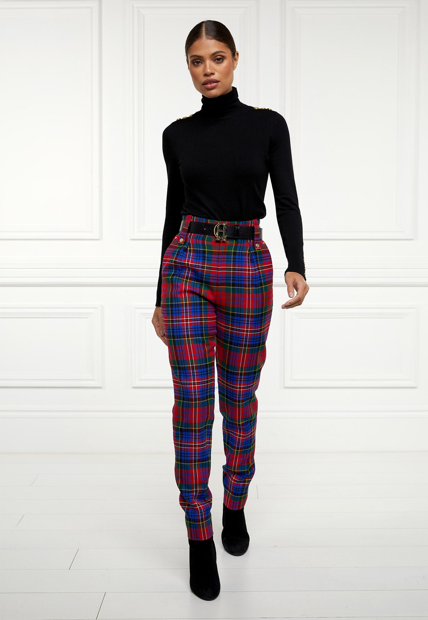 High Waisted Peg Trouser - Macpherson Tarton