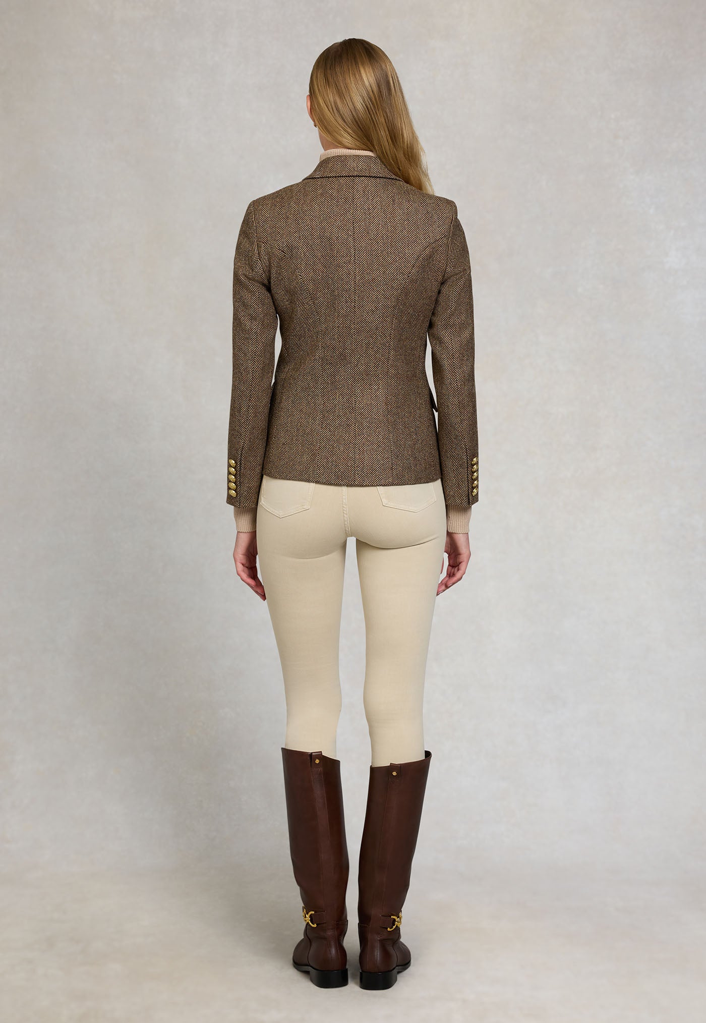 Knightsbridge Blazer - Large Scale Brown Herringbone