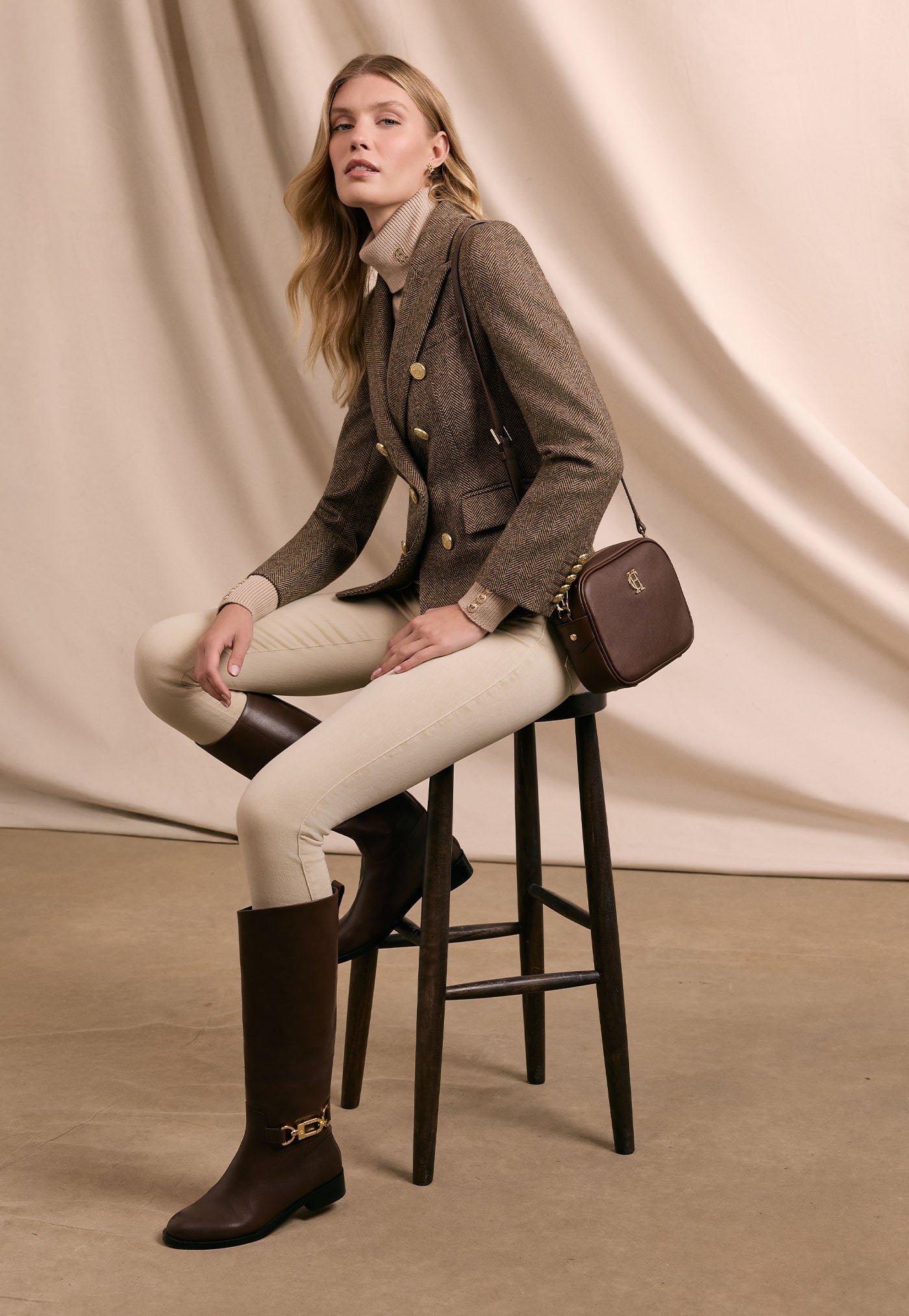 Knightsbridge Blazer - Large Scale Brown Herringbone