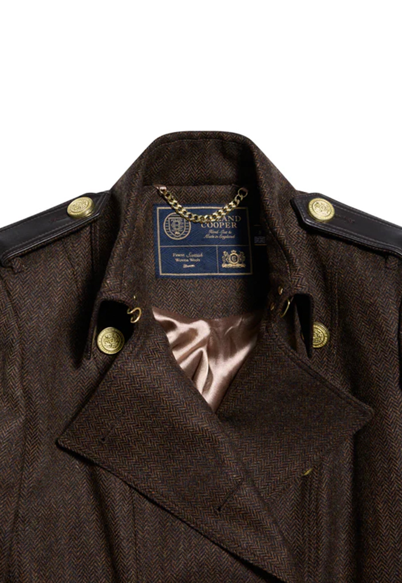 Marlborough Trench Coat - Chocolate Herringbone