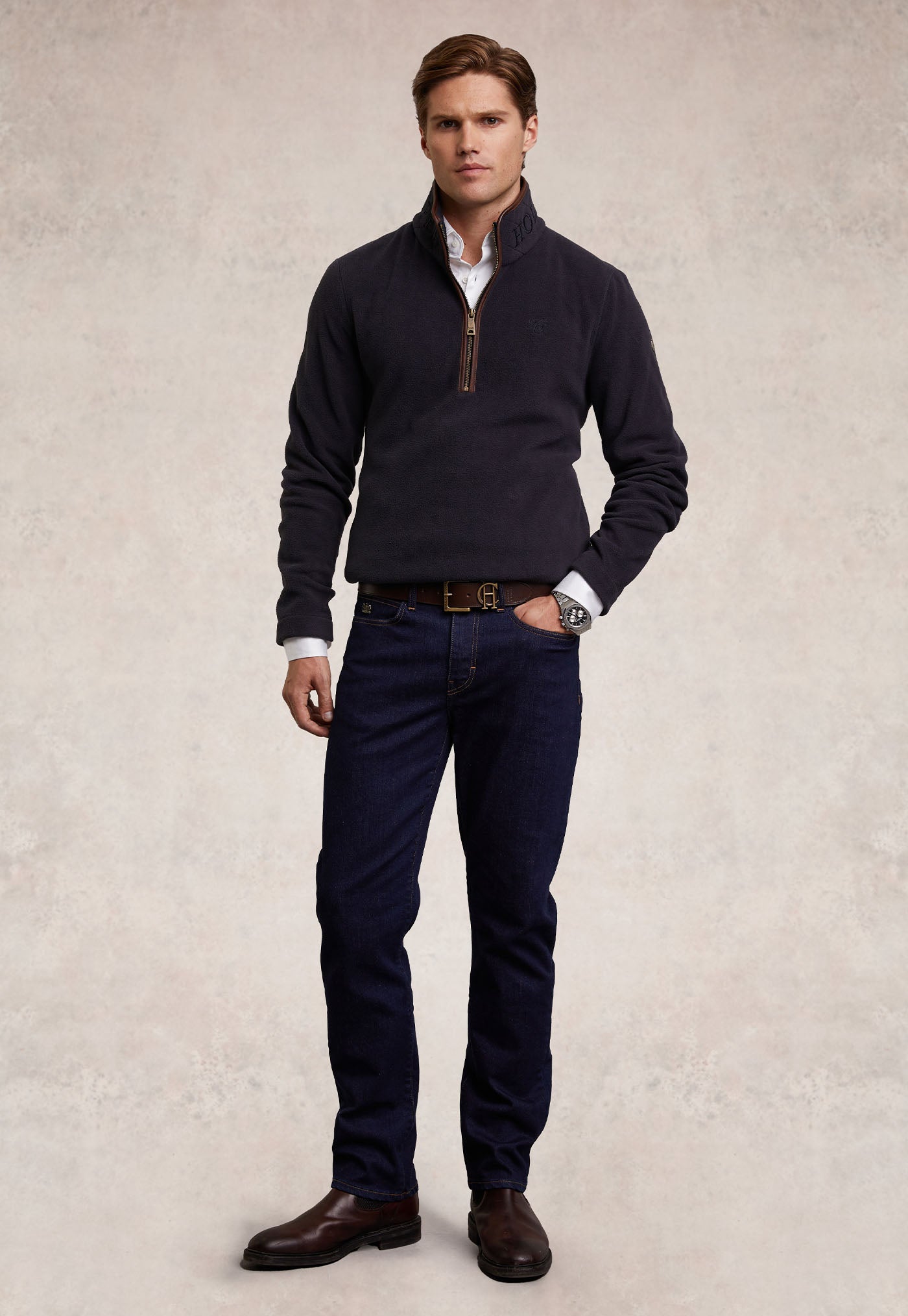 Men's Country Fleece Quarter Zip - Ink Navy