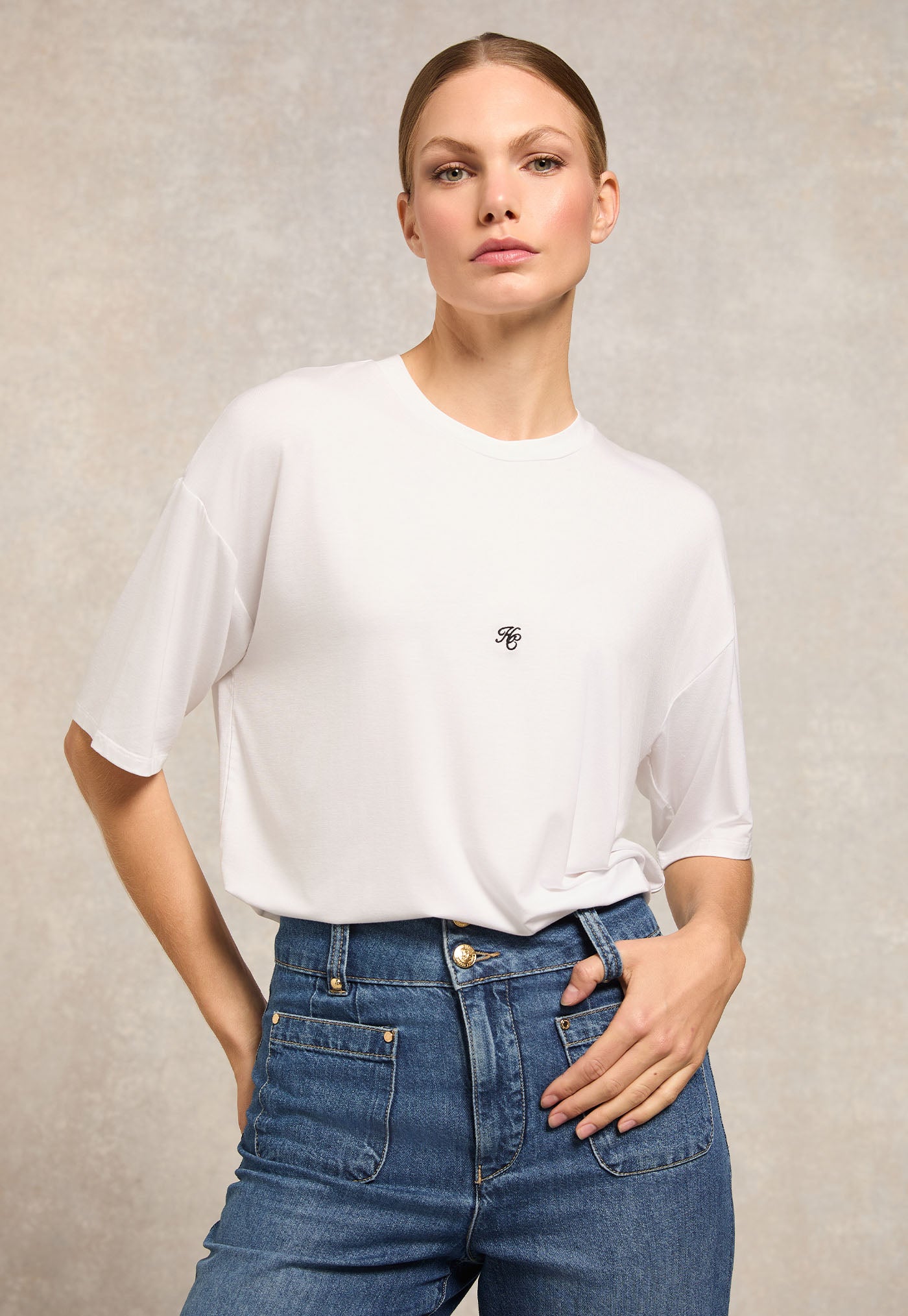 Oversized Monogram Tee - White