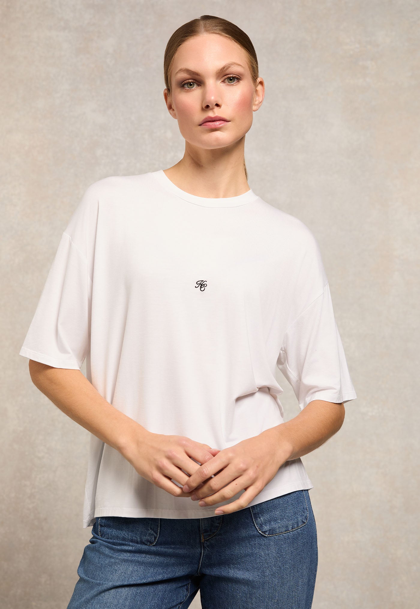 Oversized Monogram Tee - White