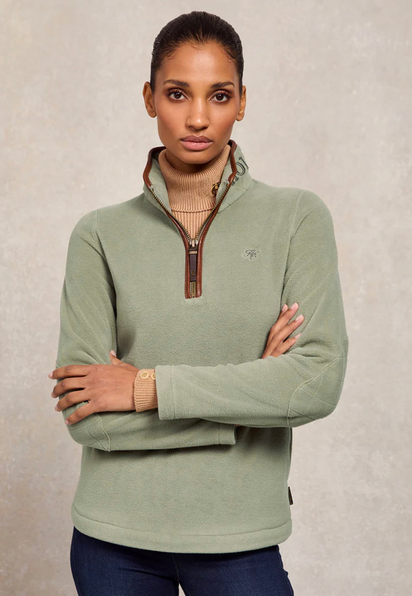 Country Fleece Quarter Zip - Sage
