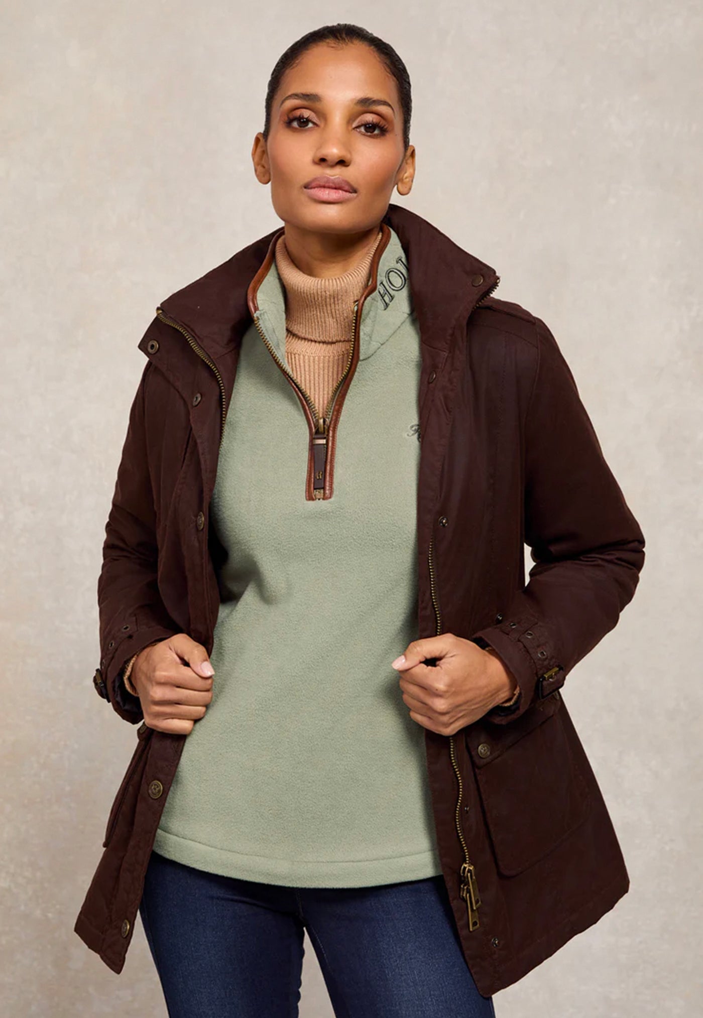 Country Fleece Quarter Zip - Sage