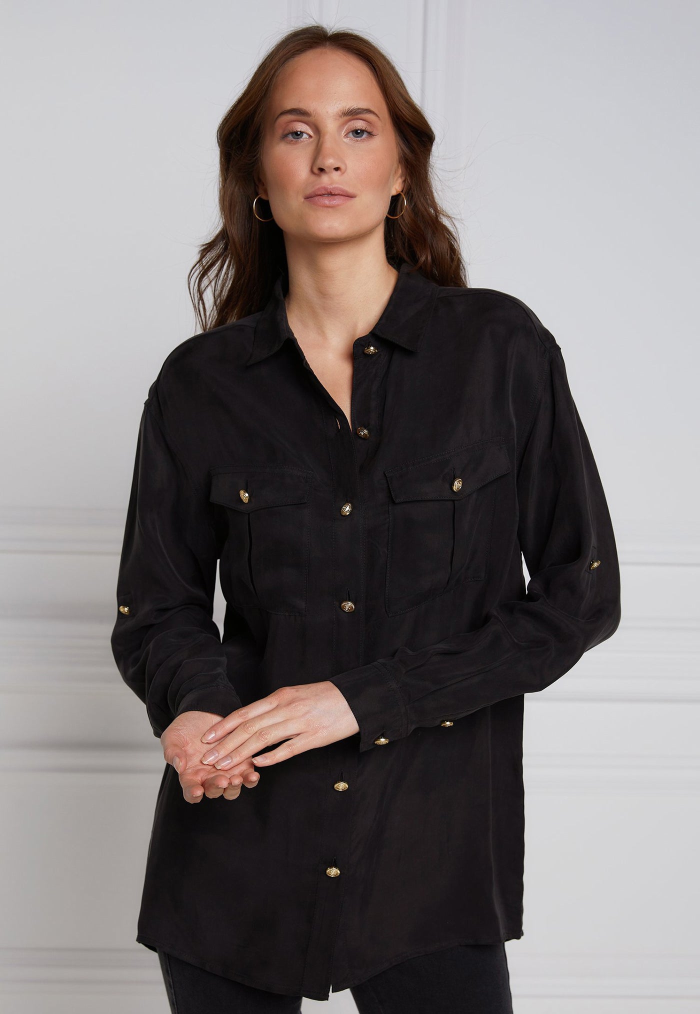 Relaxed Fit Military Shirt - Black