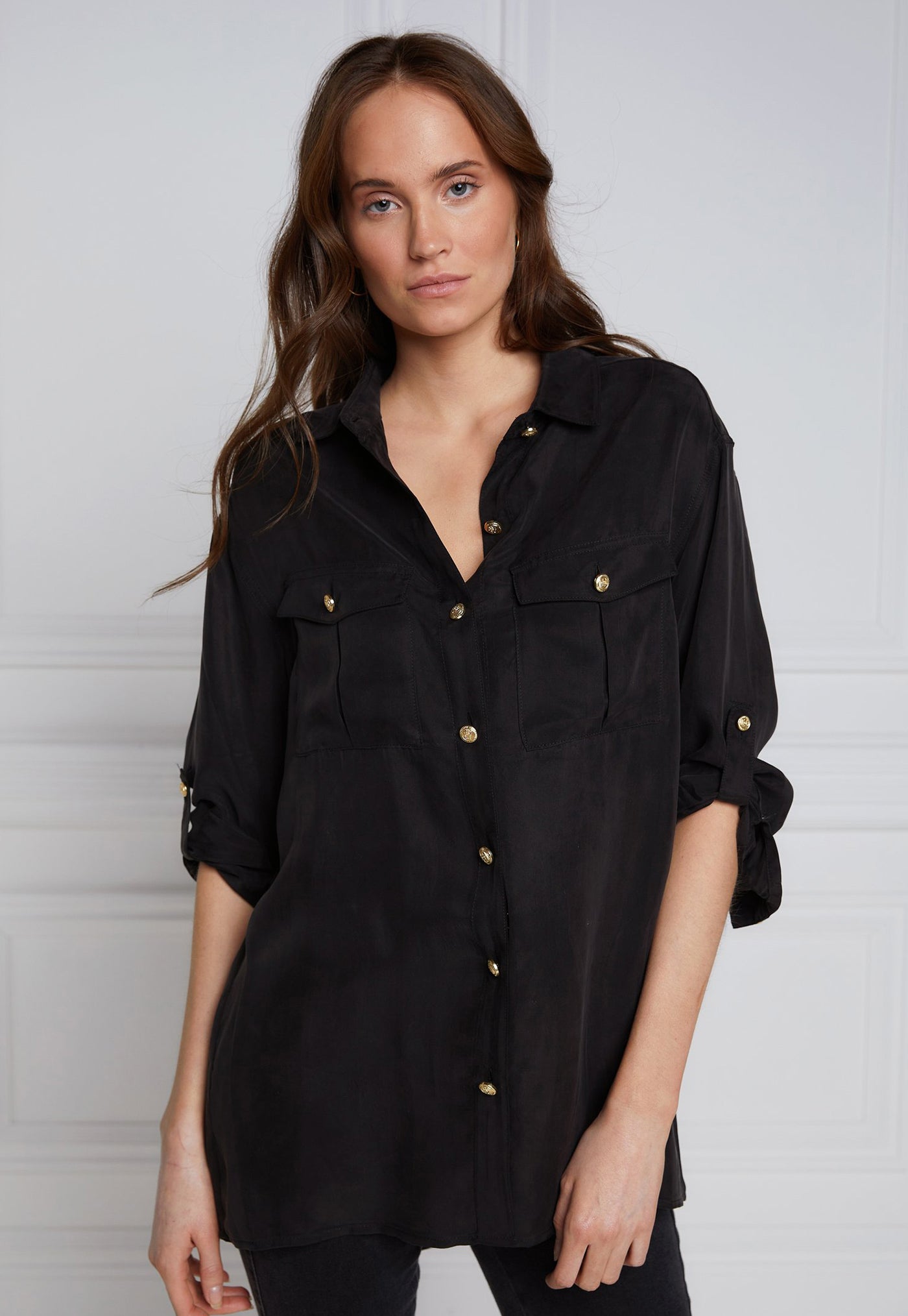 Relaxed Fit Military Shirt - Black
