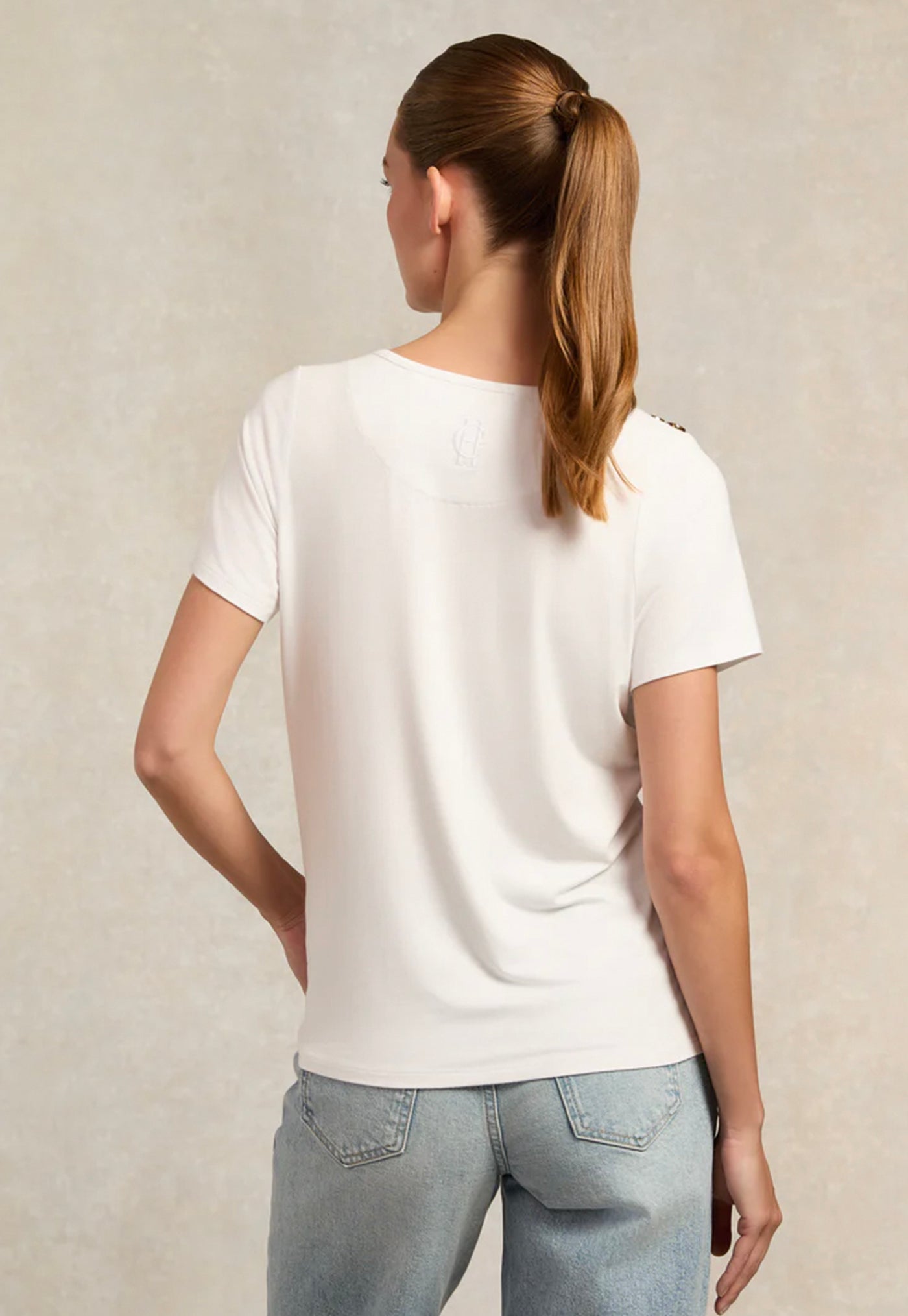 Relax Fit V-Neck Tee - White