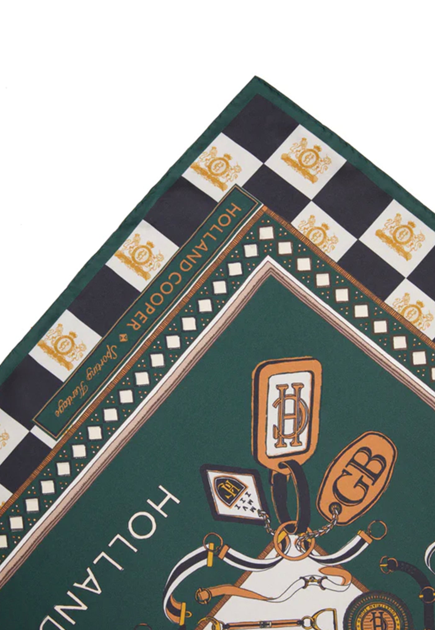 Stirrup Silk Scarf - Black Emerald