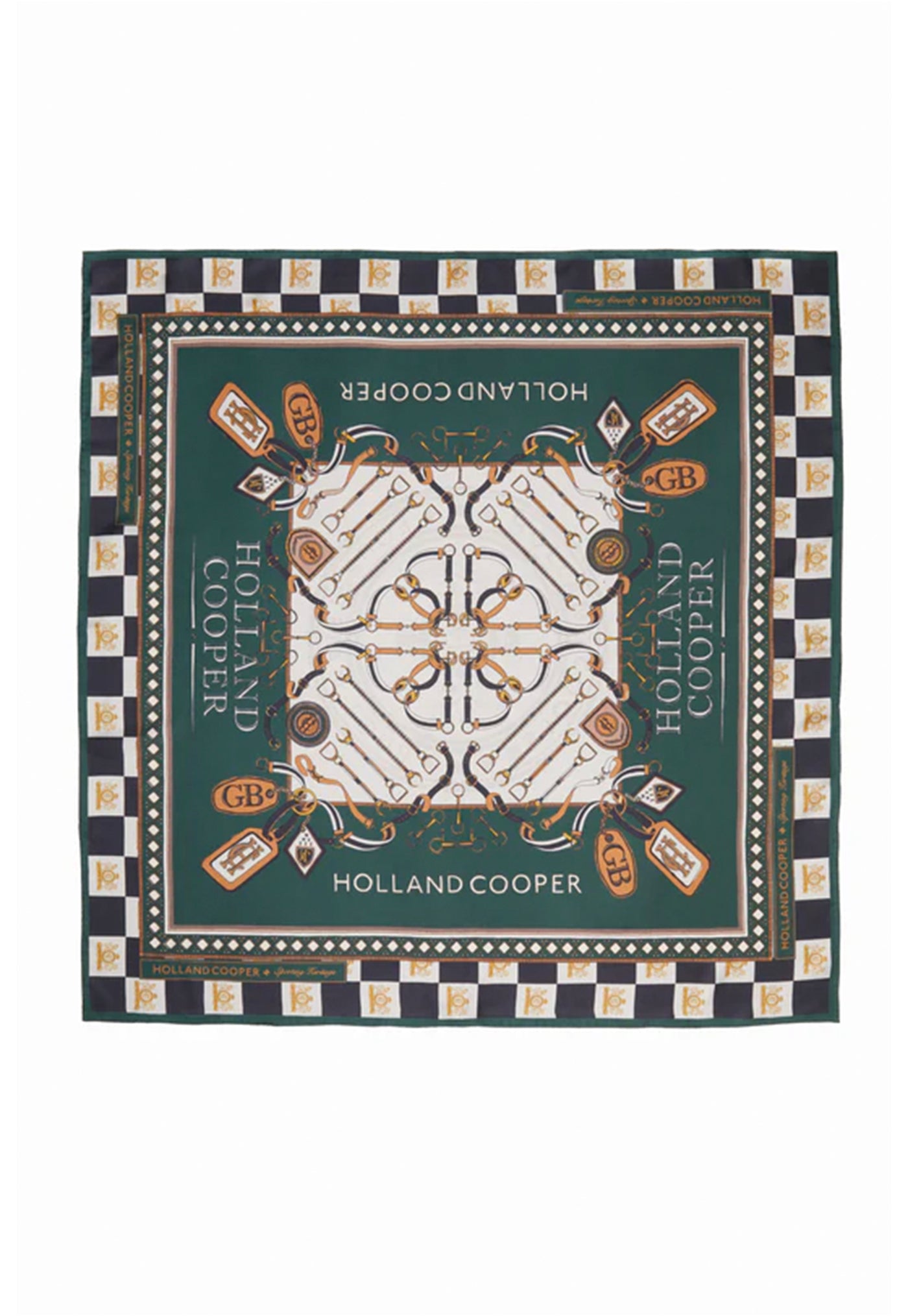 Stirrup Silk Scarf - Black Emerald
