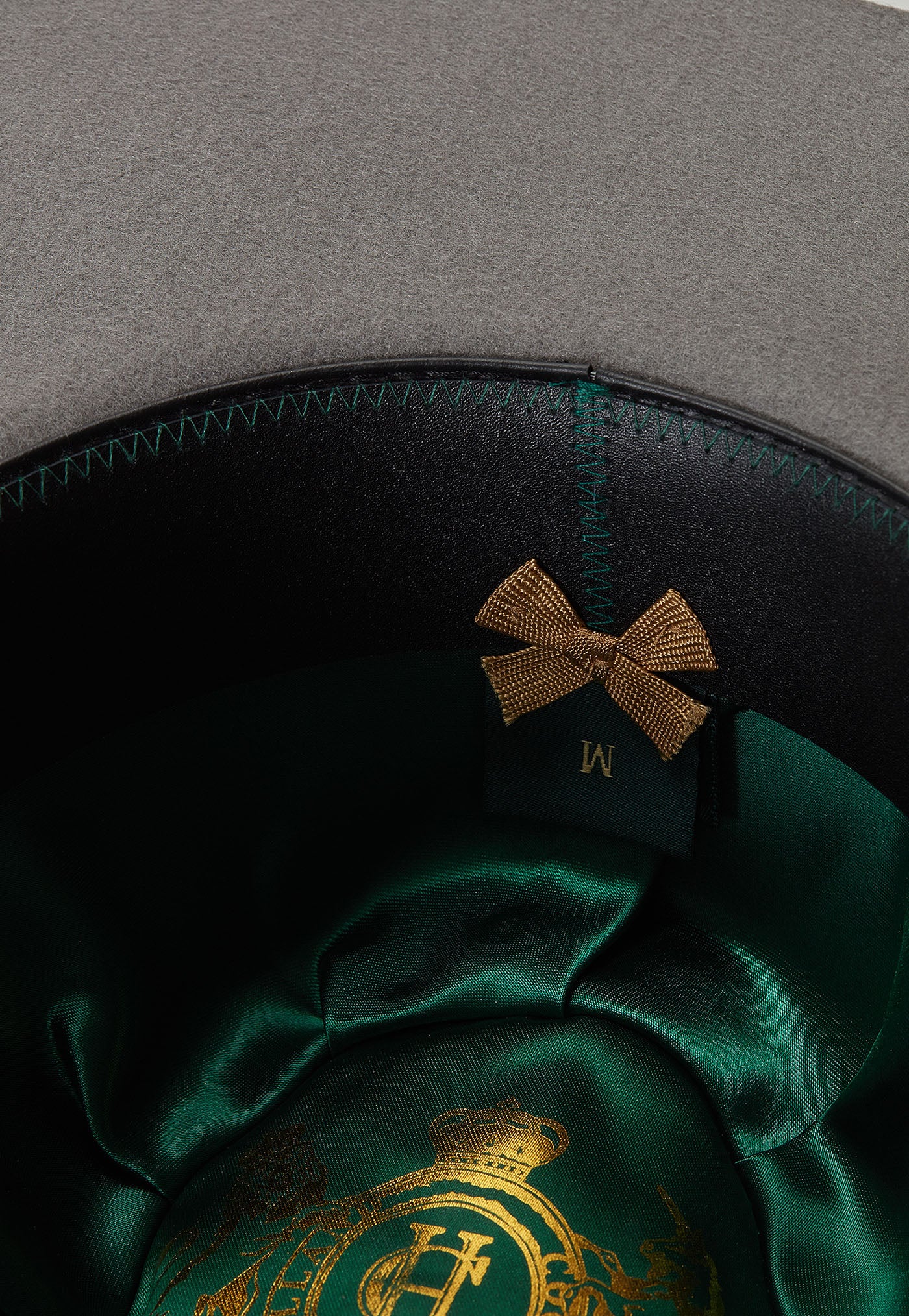 Trilby Hat Double Feather Band - Light Grey