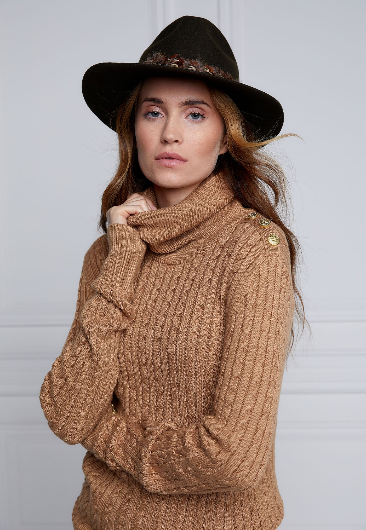Trilby Hat Double Feather Band - Forest Green