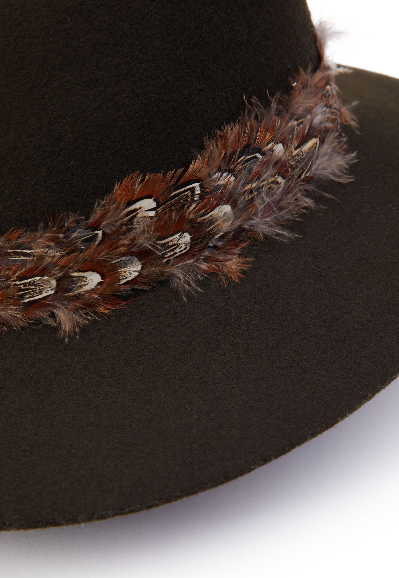 Trilby Hat Double Feather Band - Forest Green
